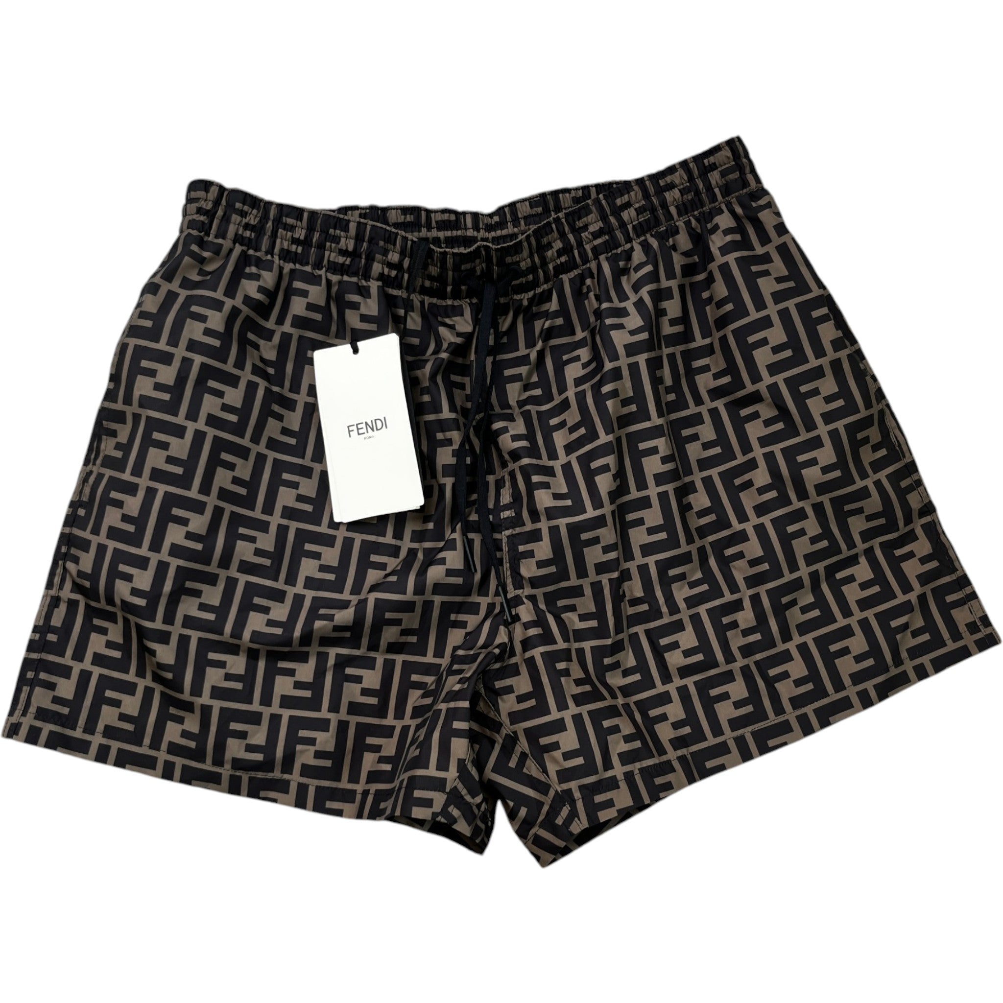 Men's Zucca Monogram Swim Shorts Beige Size W34 / IT 50