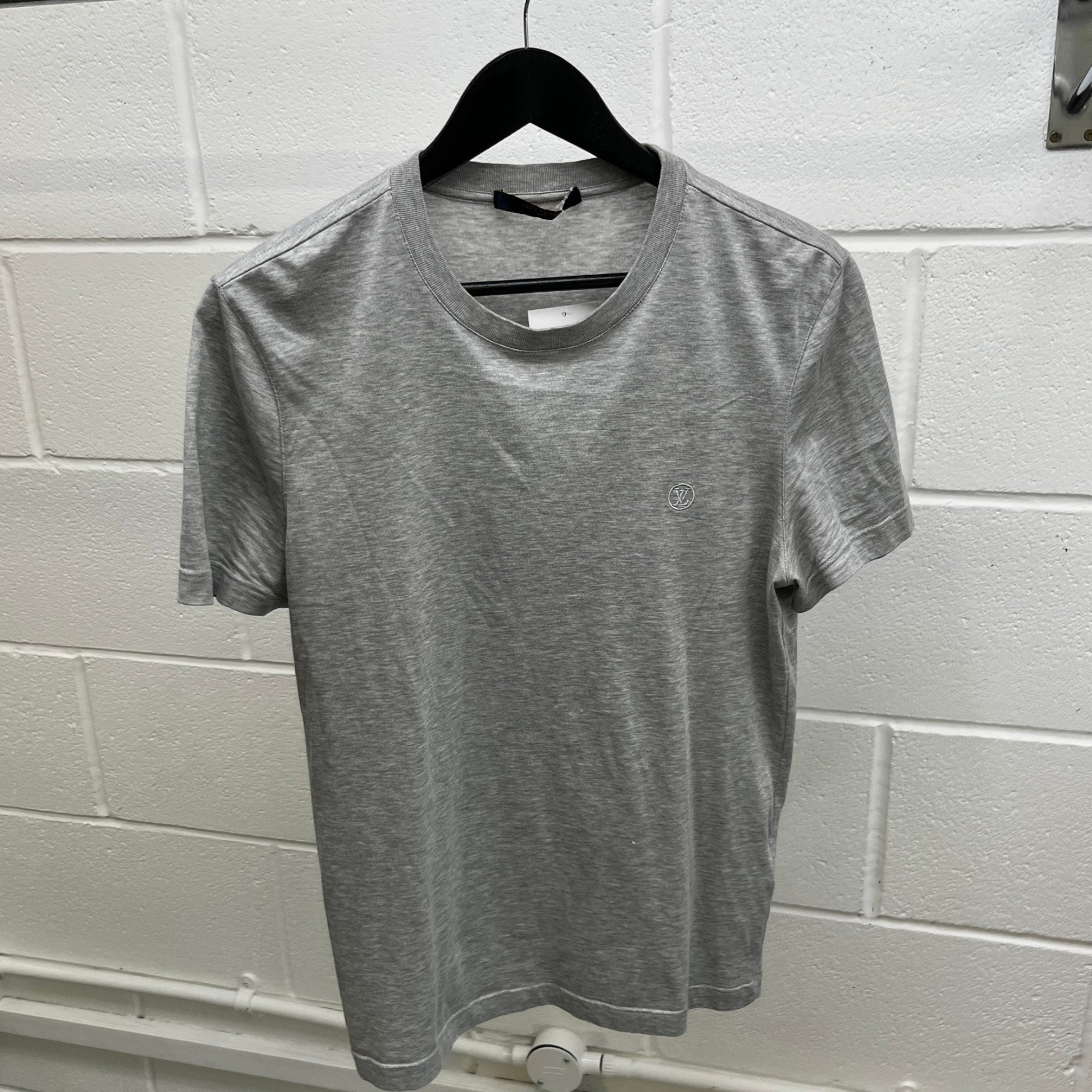 Men's Embroidered Logo T-Shirt Grey Size S