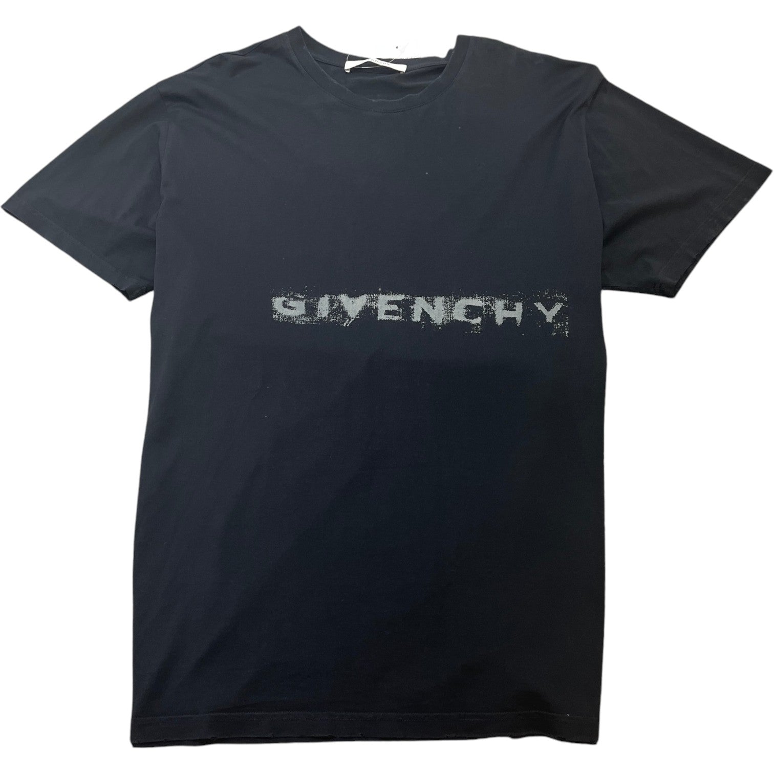Men's Glitch Logo Print T-Shirt Black Size XL