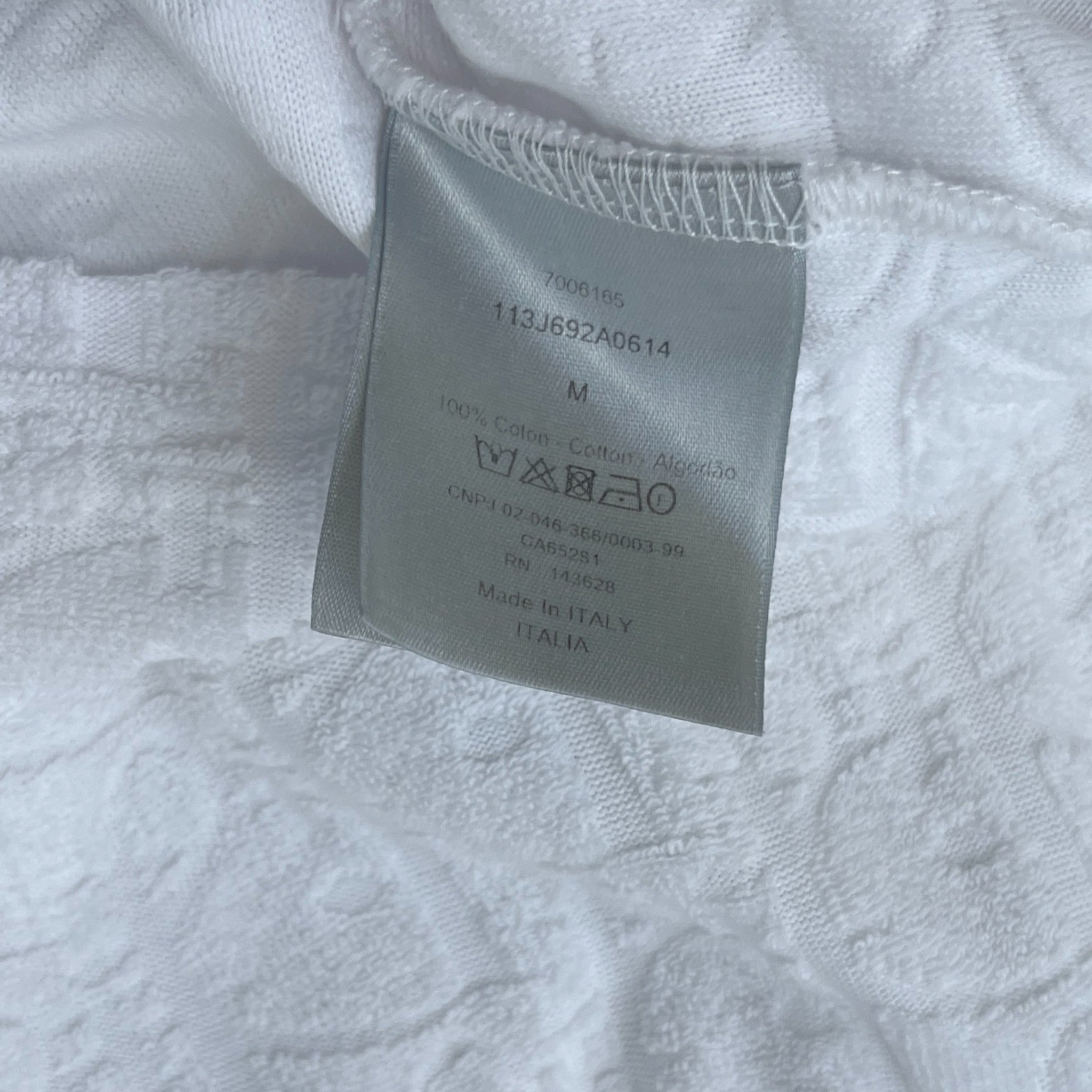 Men's Oblique Towelling T-Shirt White Size M