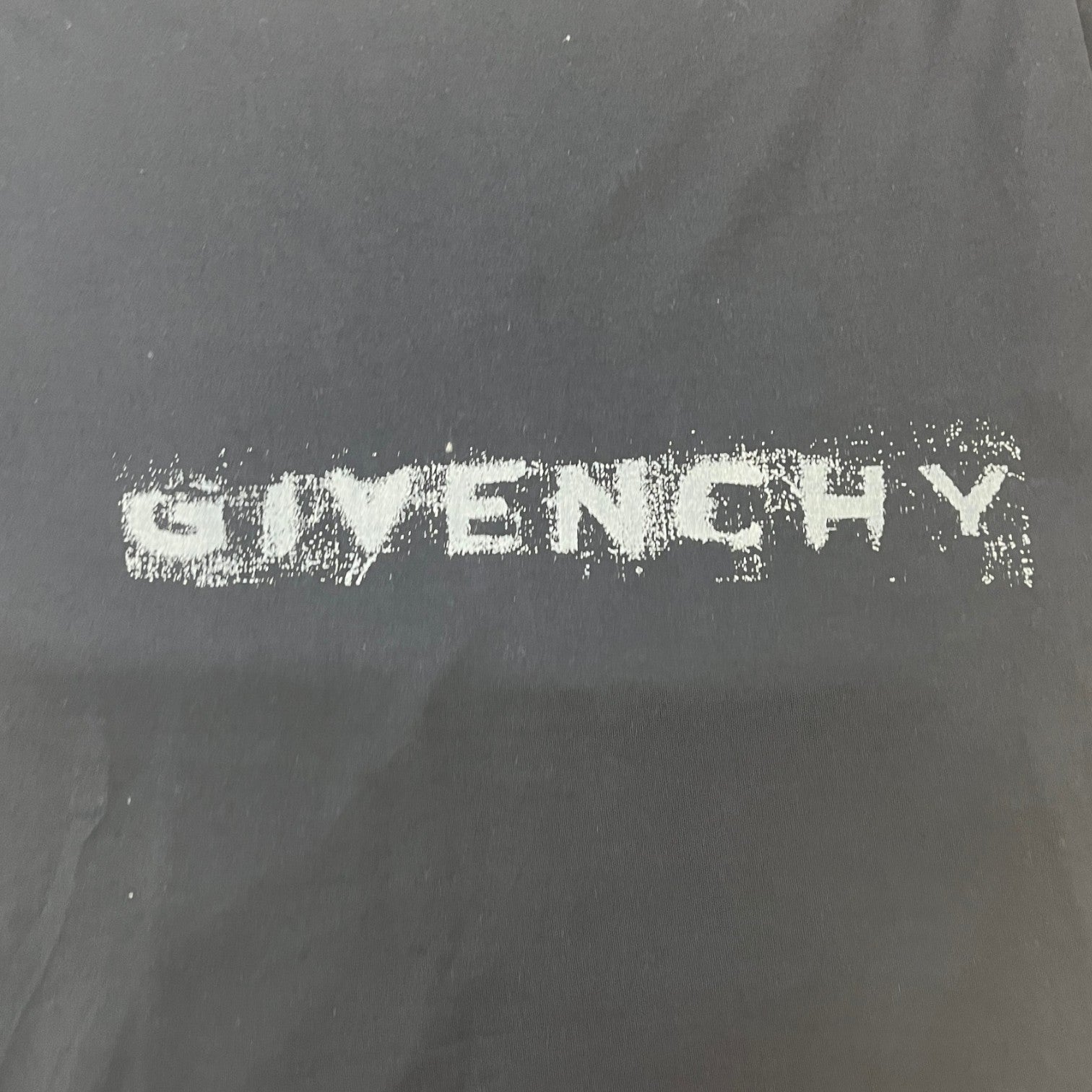 Men's Glitch Logo Print T-Shirt Black Size XL