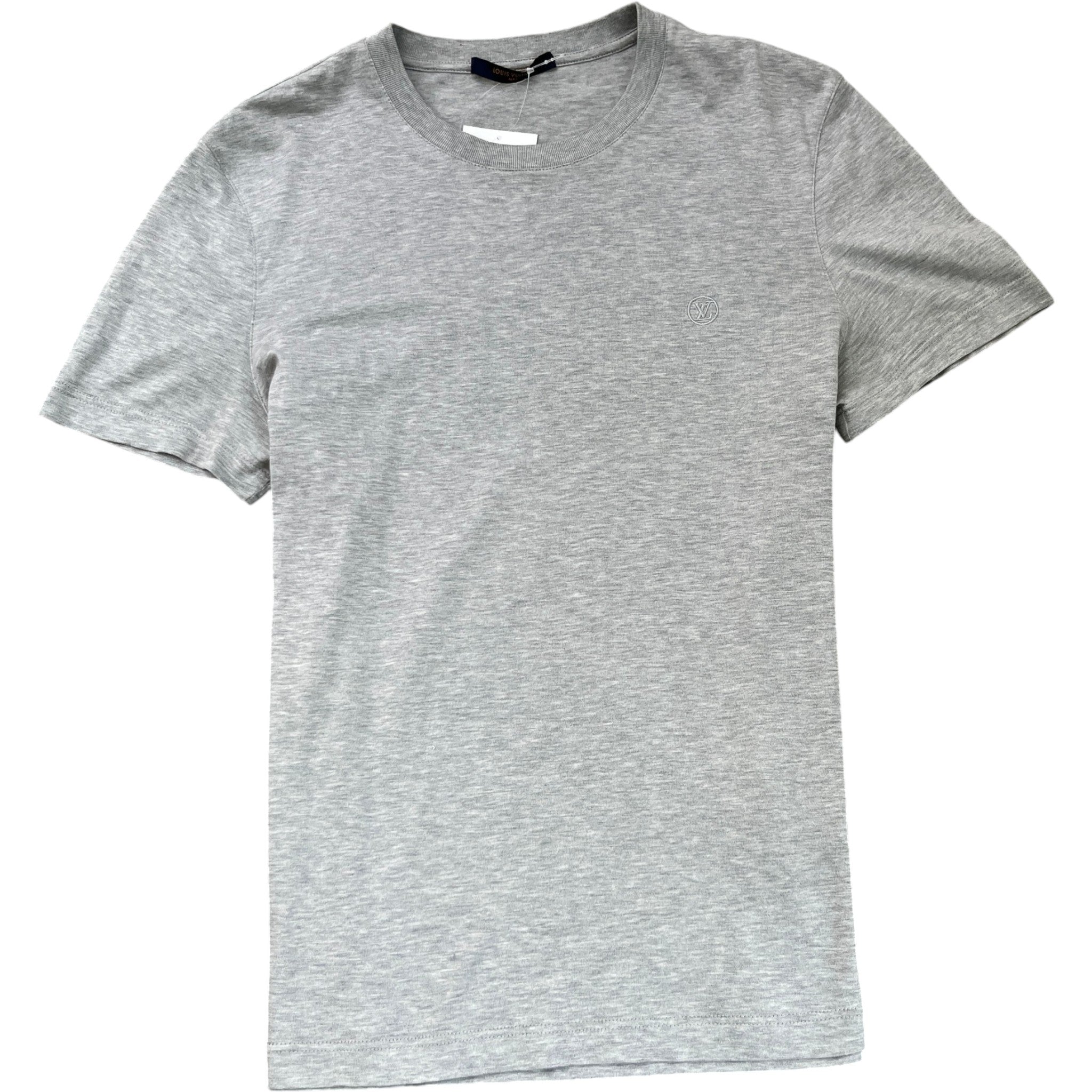 Men's Embroidered Logo T-Shirt Grey Size S