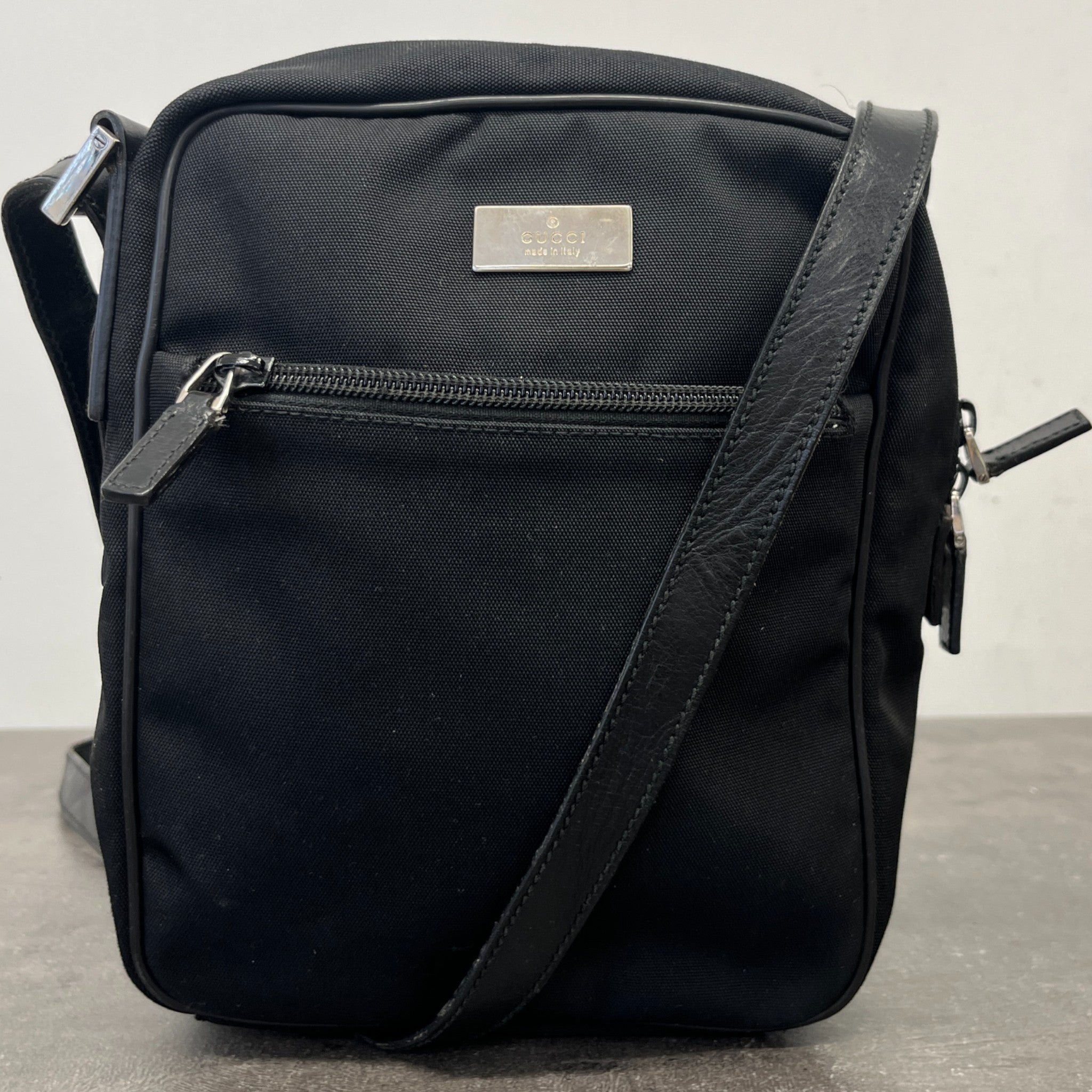 Nylon Canvas Crossbody Bag Black