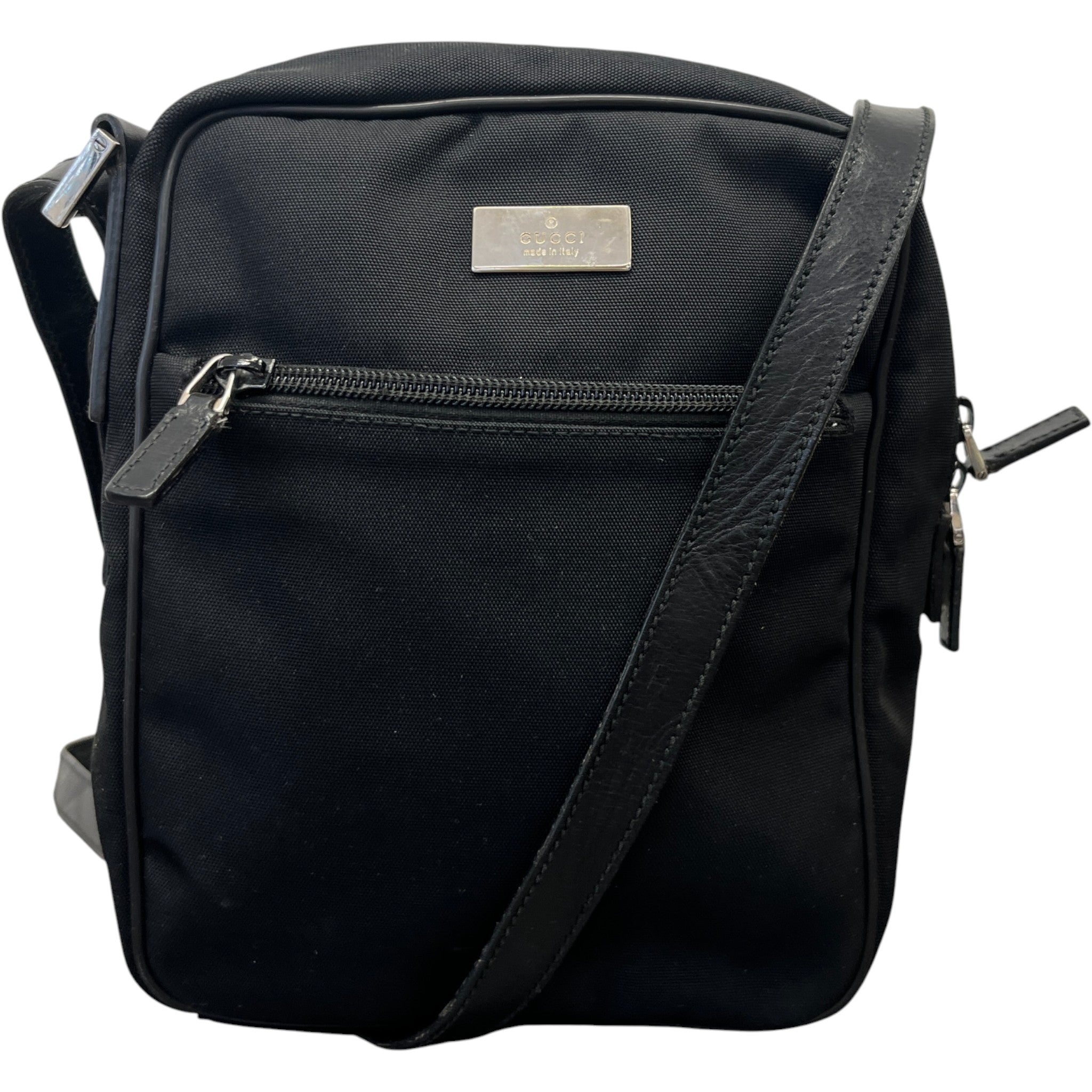 Nylon Canvas Crossbody Bag Black