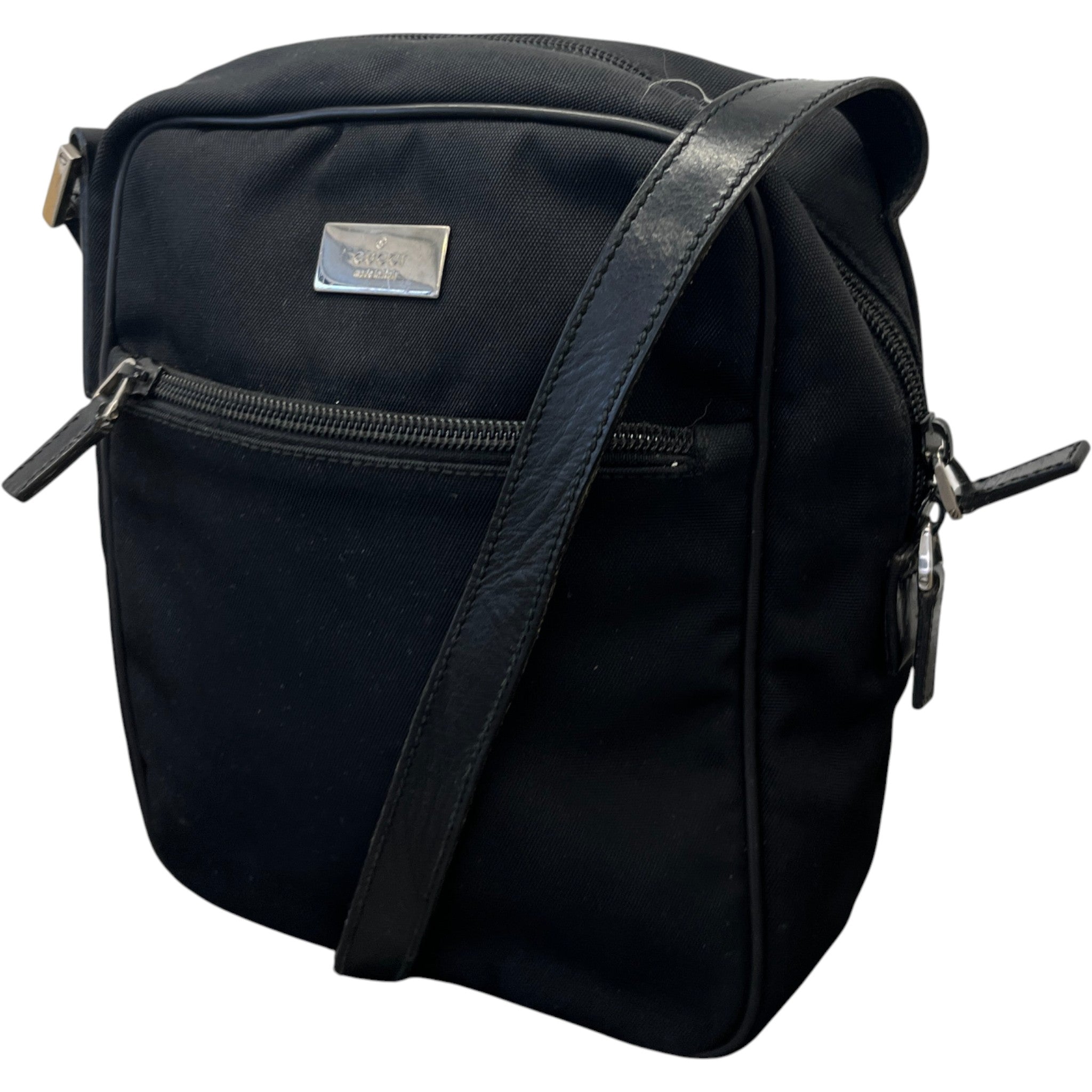Nylon Canvas Crossbody Bag Black