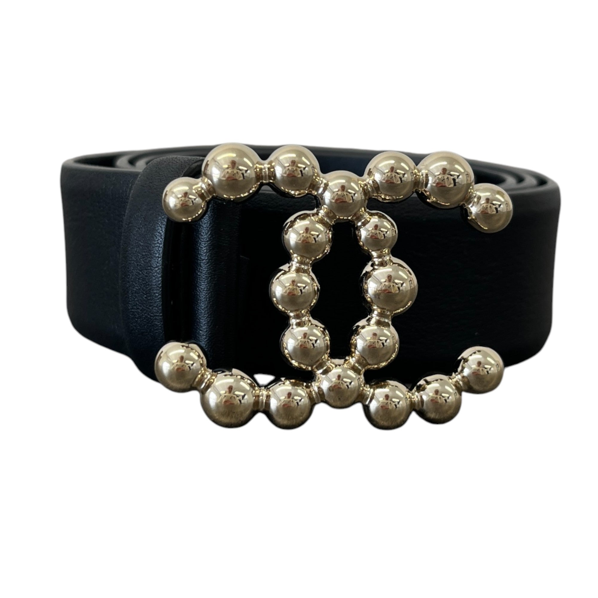 Women's Cc Logo Belt Black Size 80CM / UK 8