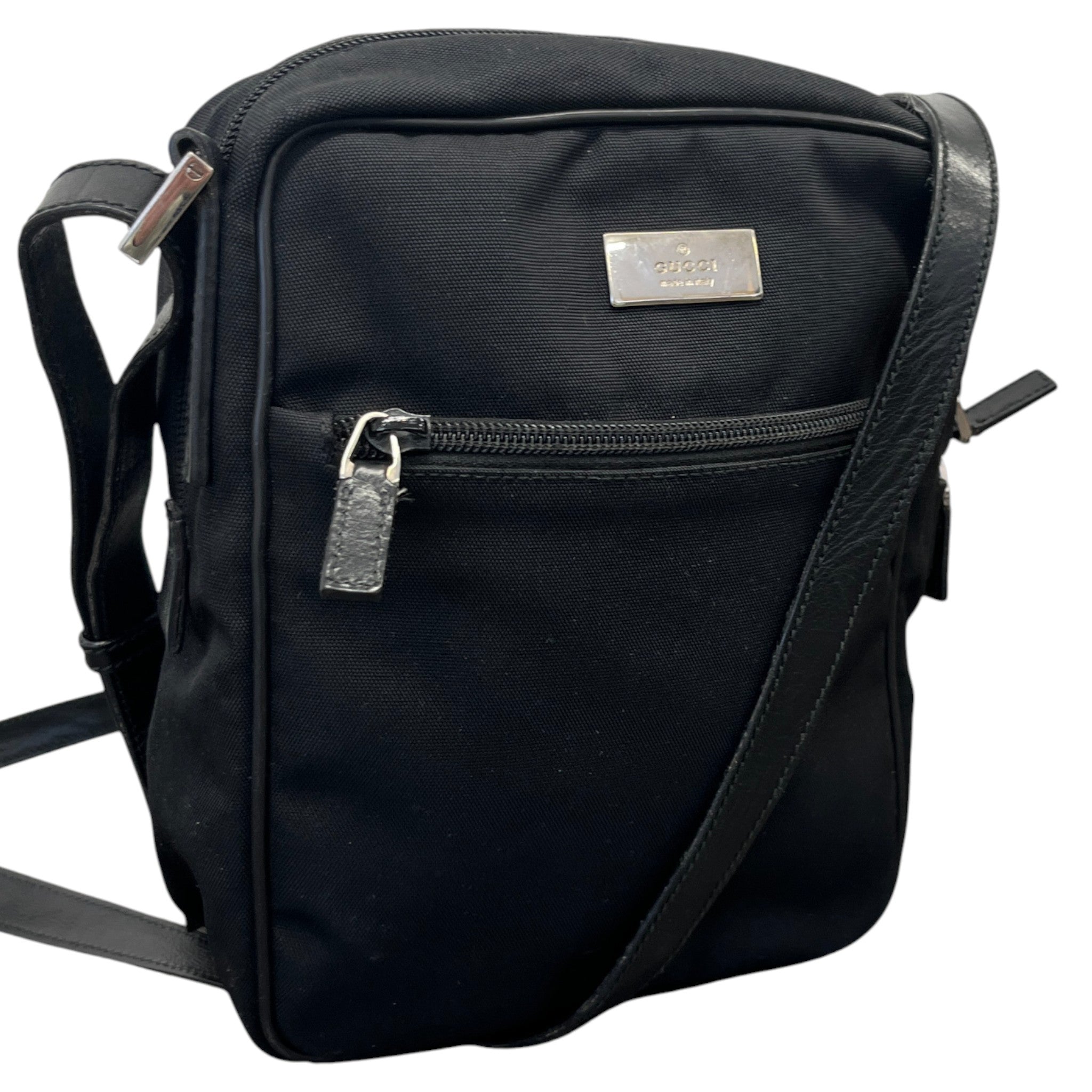 Nylon Canvas Crossbody Bag Black