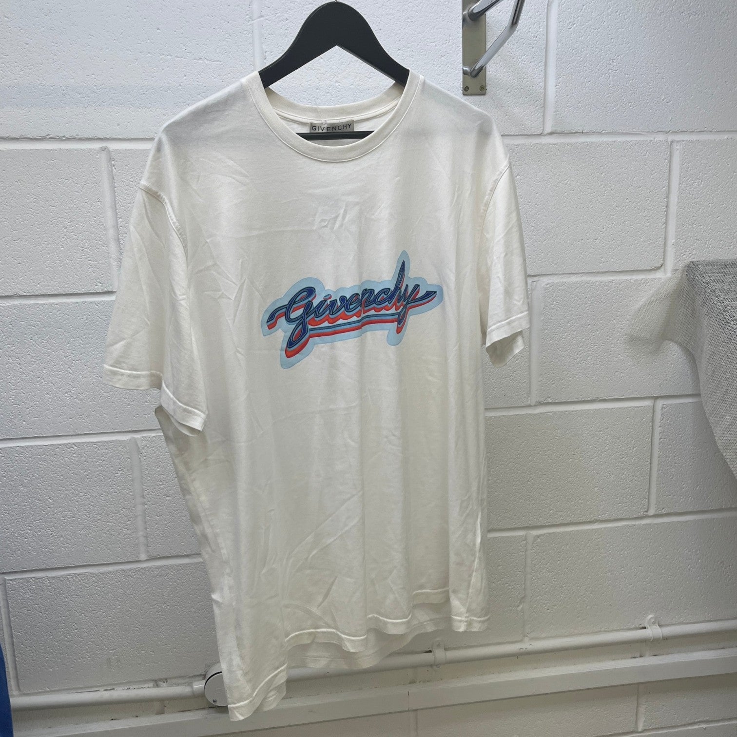 Men's Logo Print T-Shirt White Size L