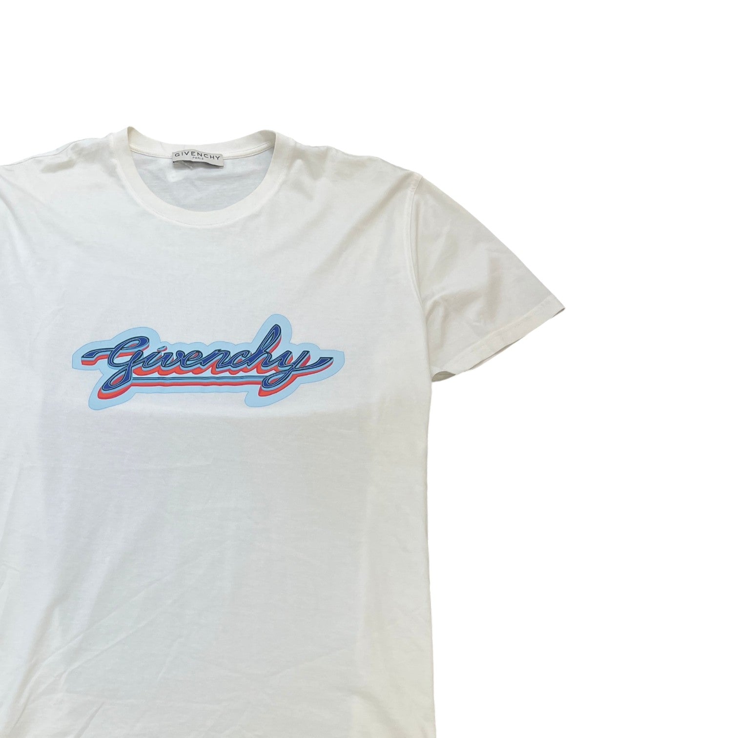 Men's Logo Print T-Shirt White Size L