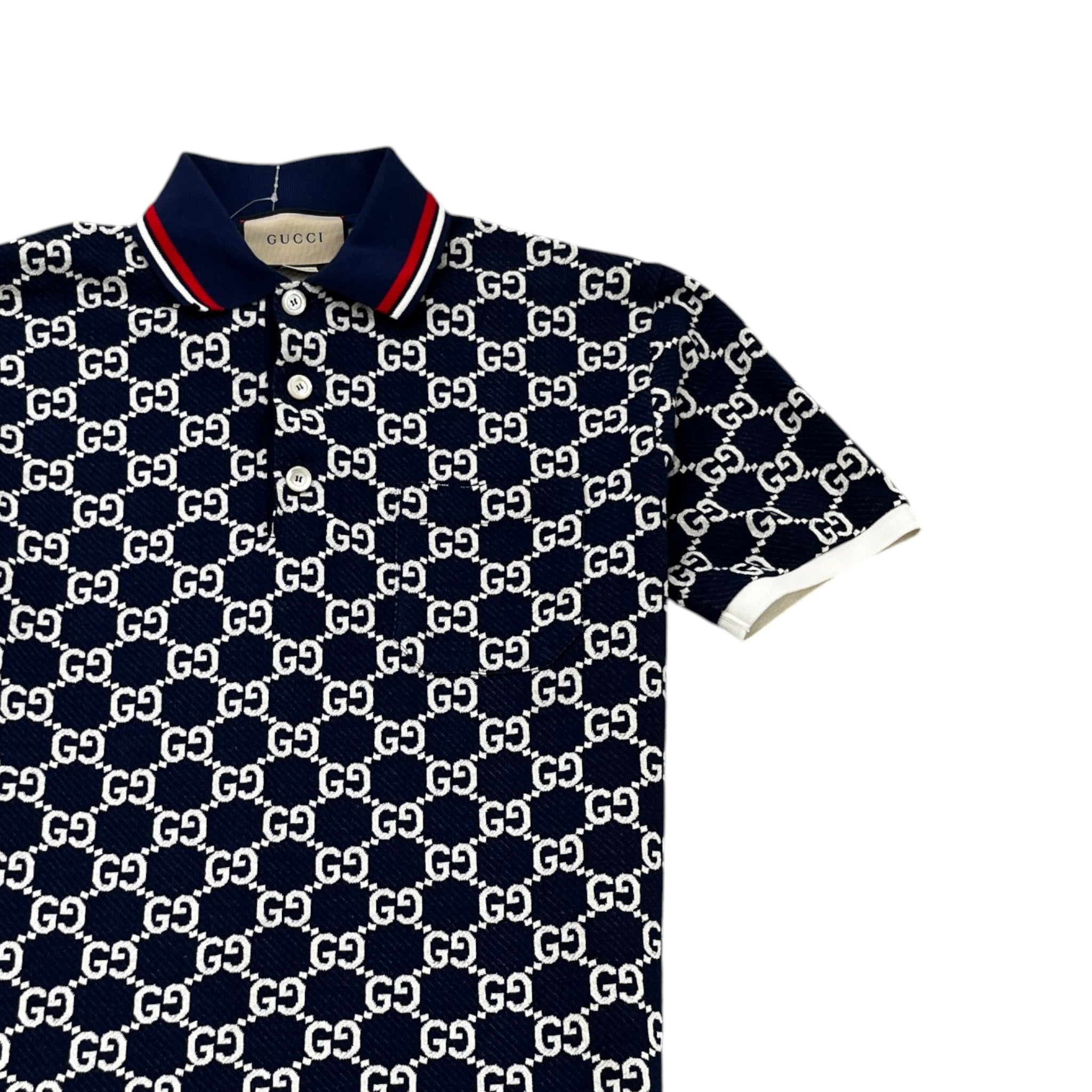 Men's Gg Supreme Polo Shirt Navy Size S