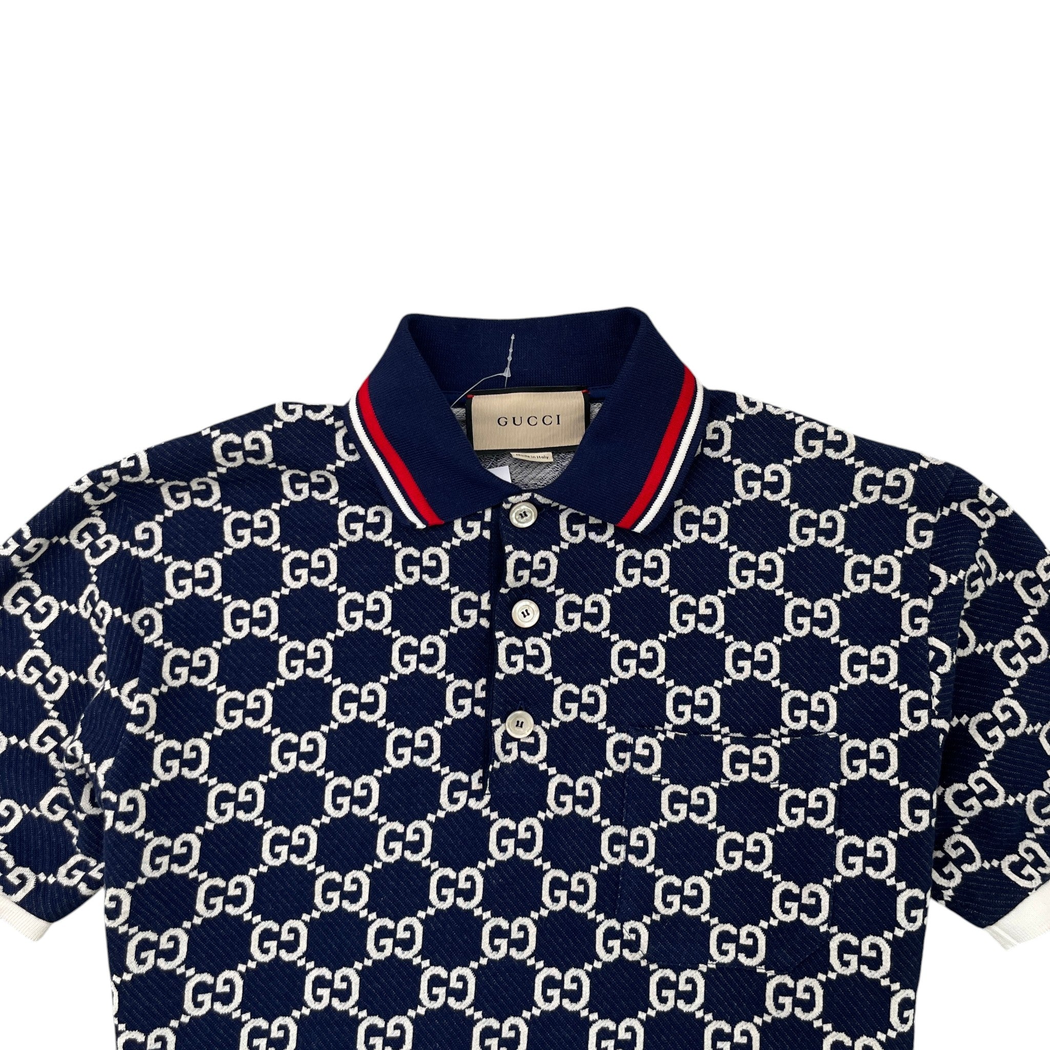 Men's Gg Supreme Polo Shirt Navy Size S