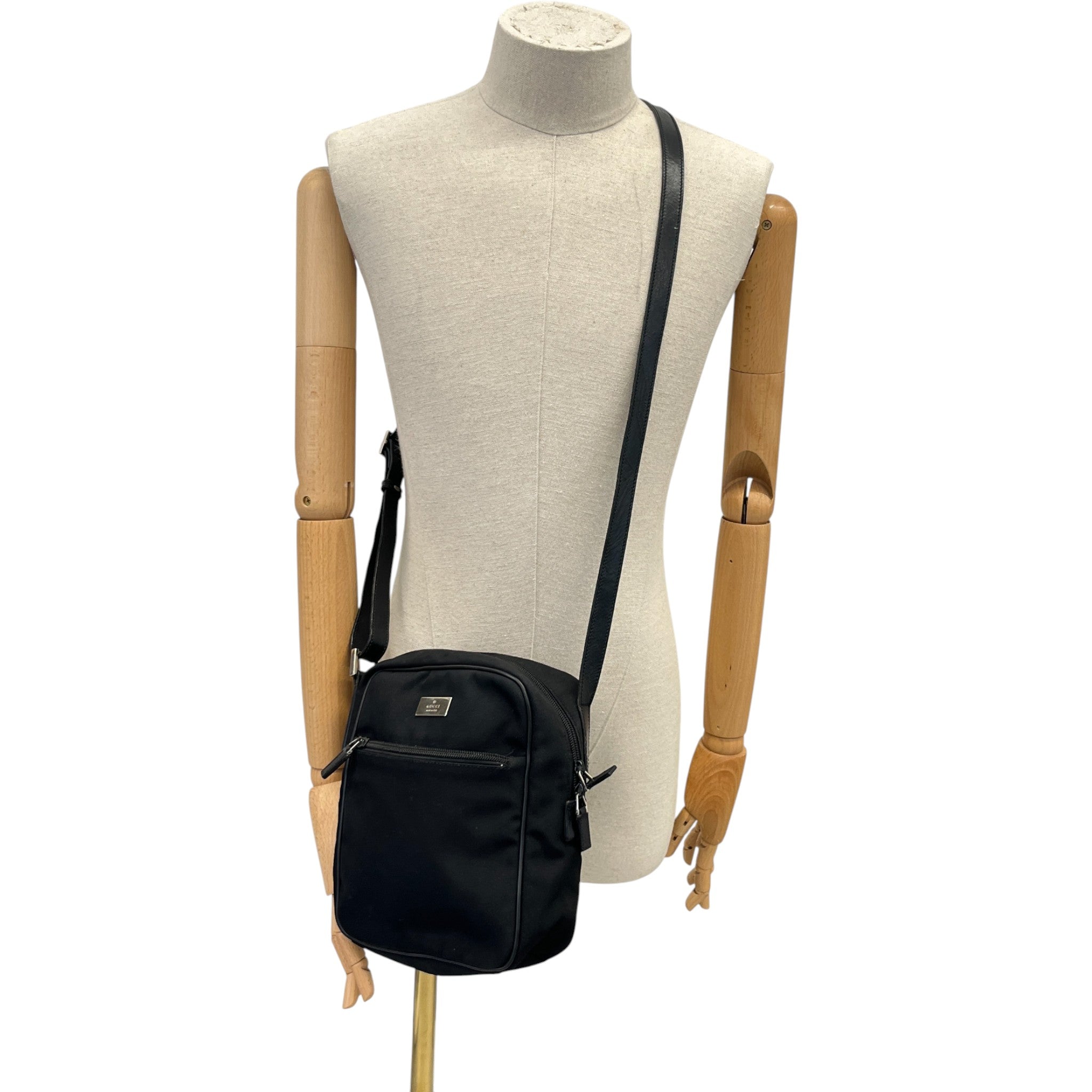Nylon Canvas Crossbody Bag Black