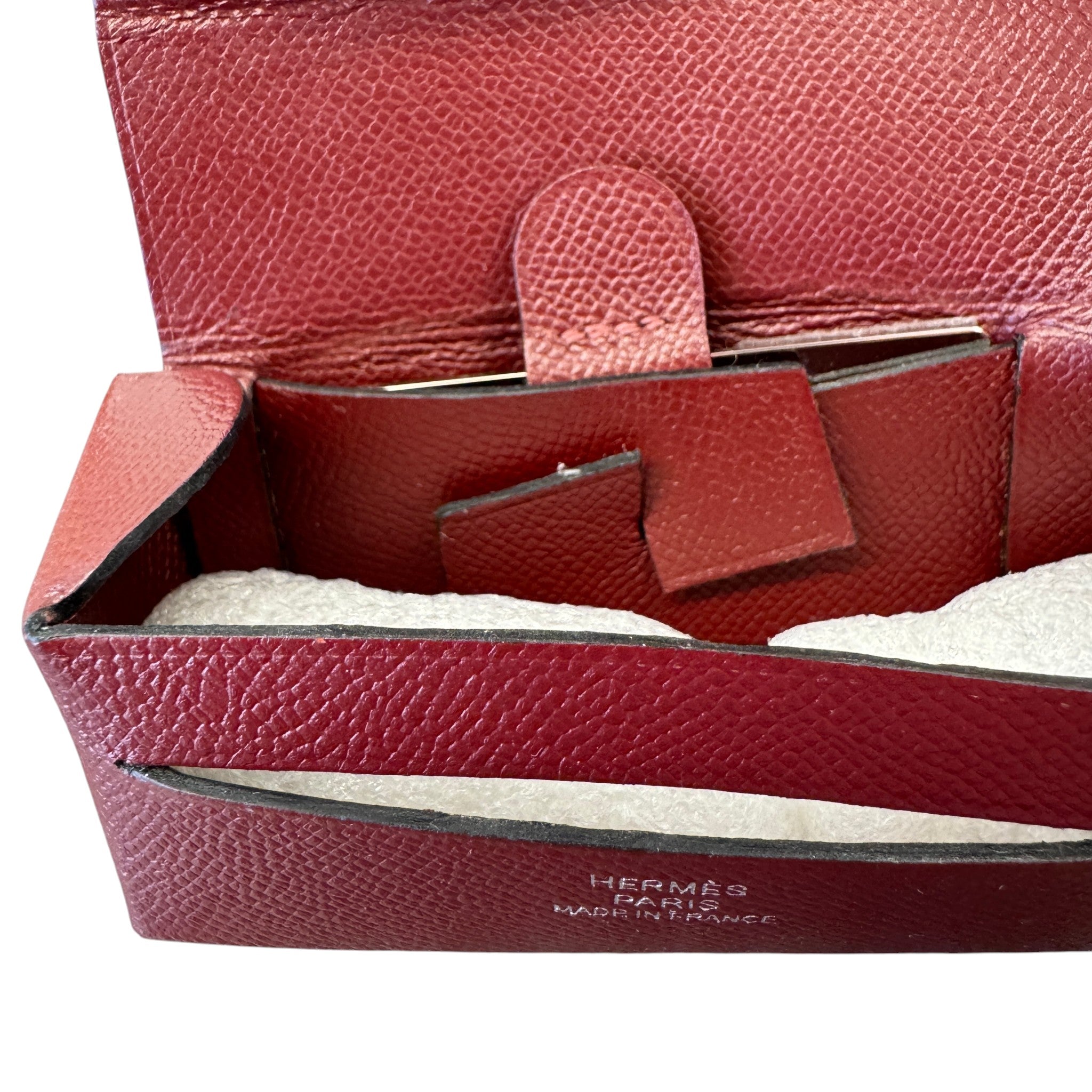 Women's Lipstick Case With Mirror Wallet Red