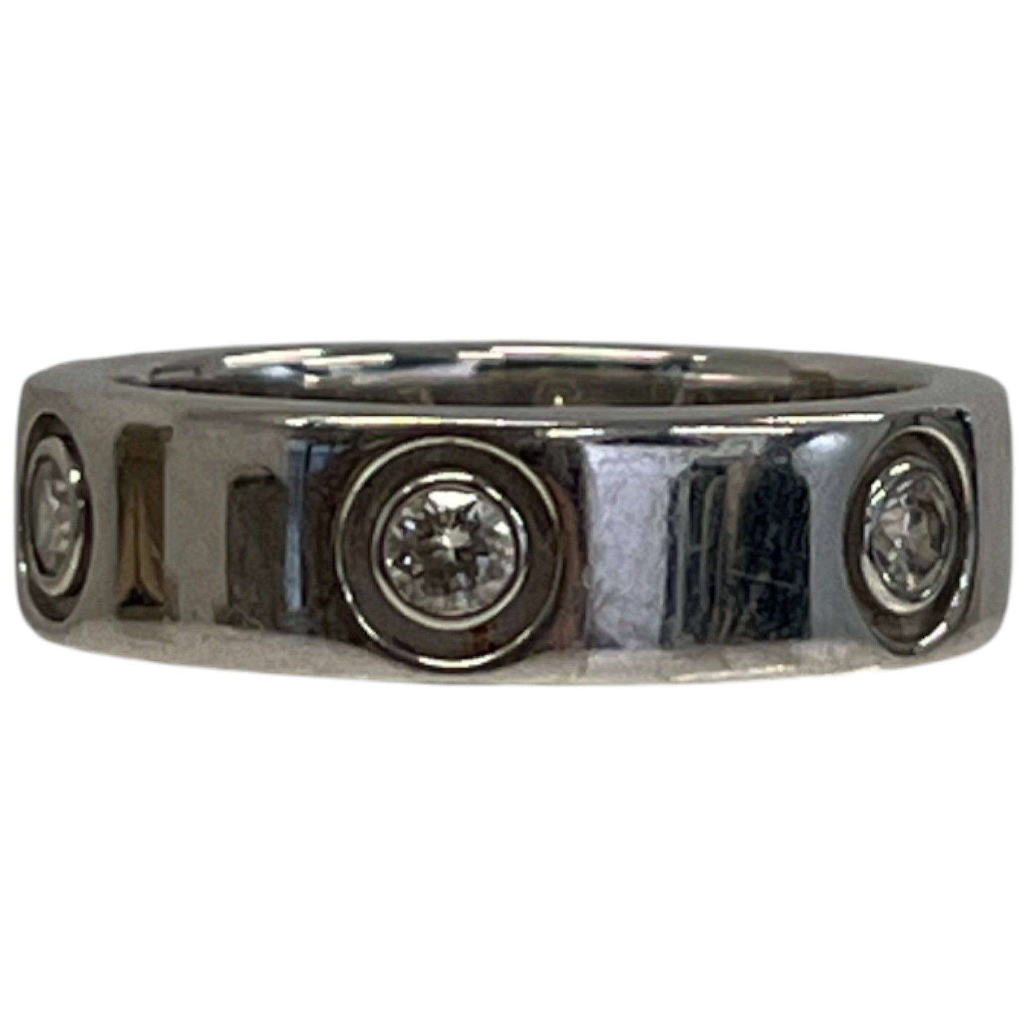 Women's Love Ring, Classic Model, 6 Diamonds Size 50 Ring Silver