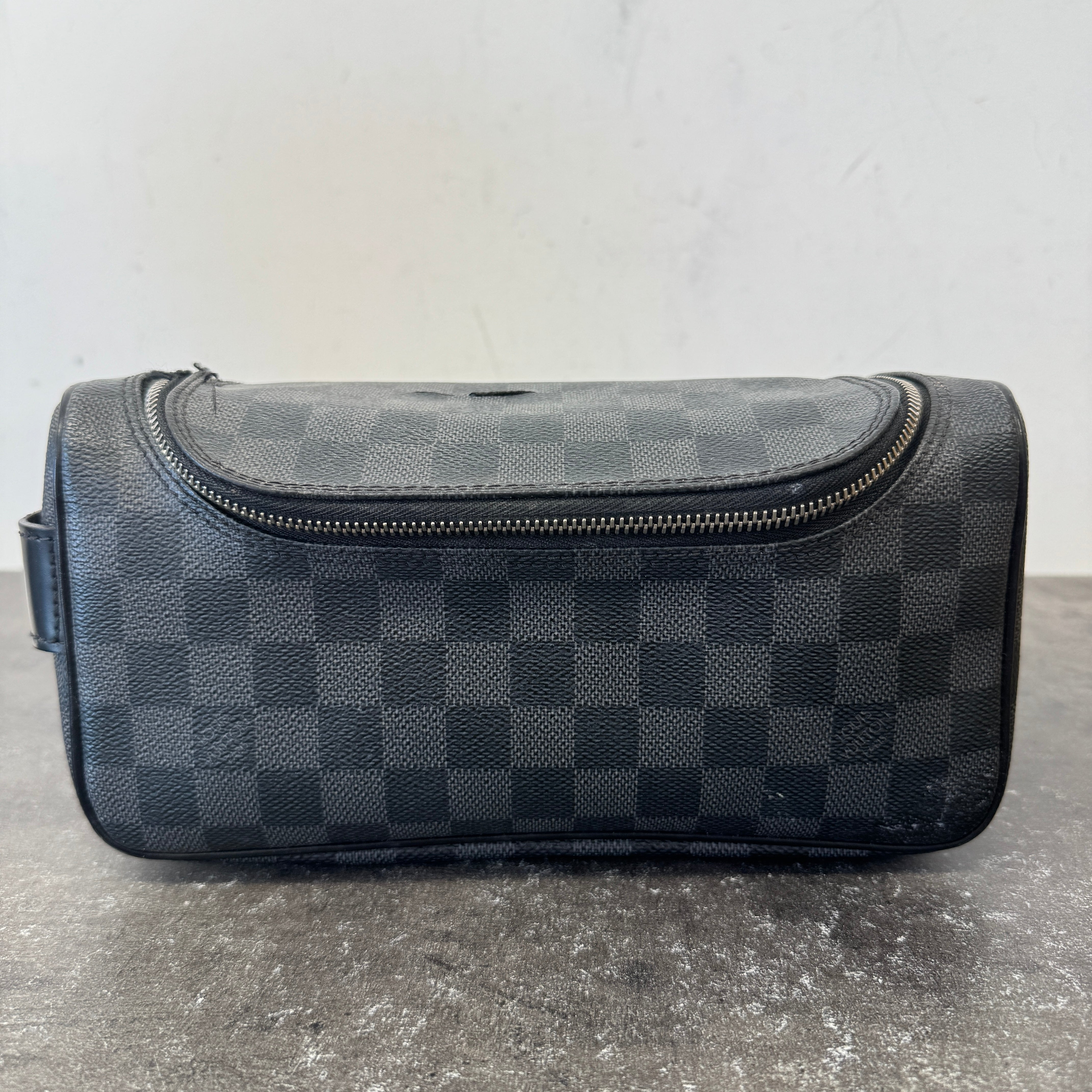 Men's Dopp Kit Damier Graphite Toiletry Bag Black