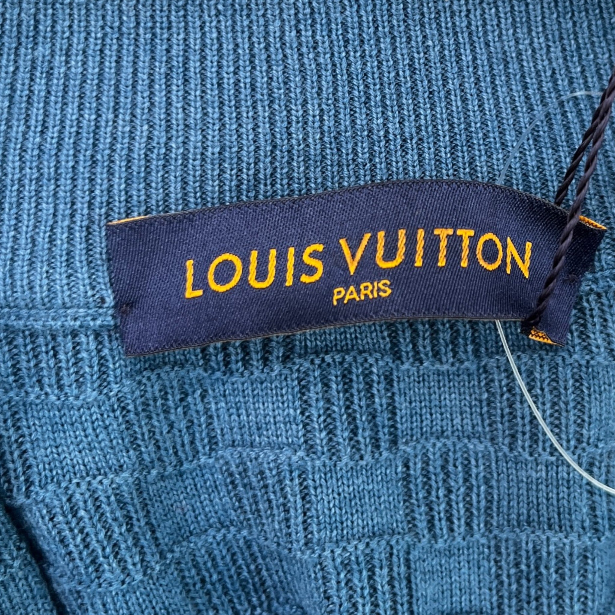 Men's Damier Signature Zip Through Jumper Blue Size XXL