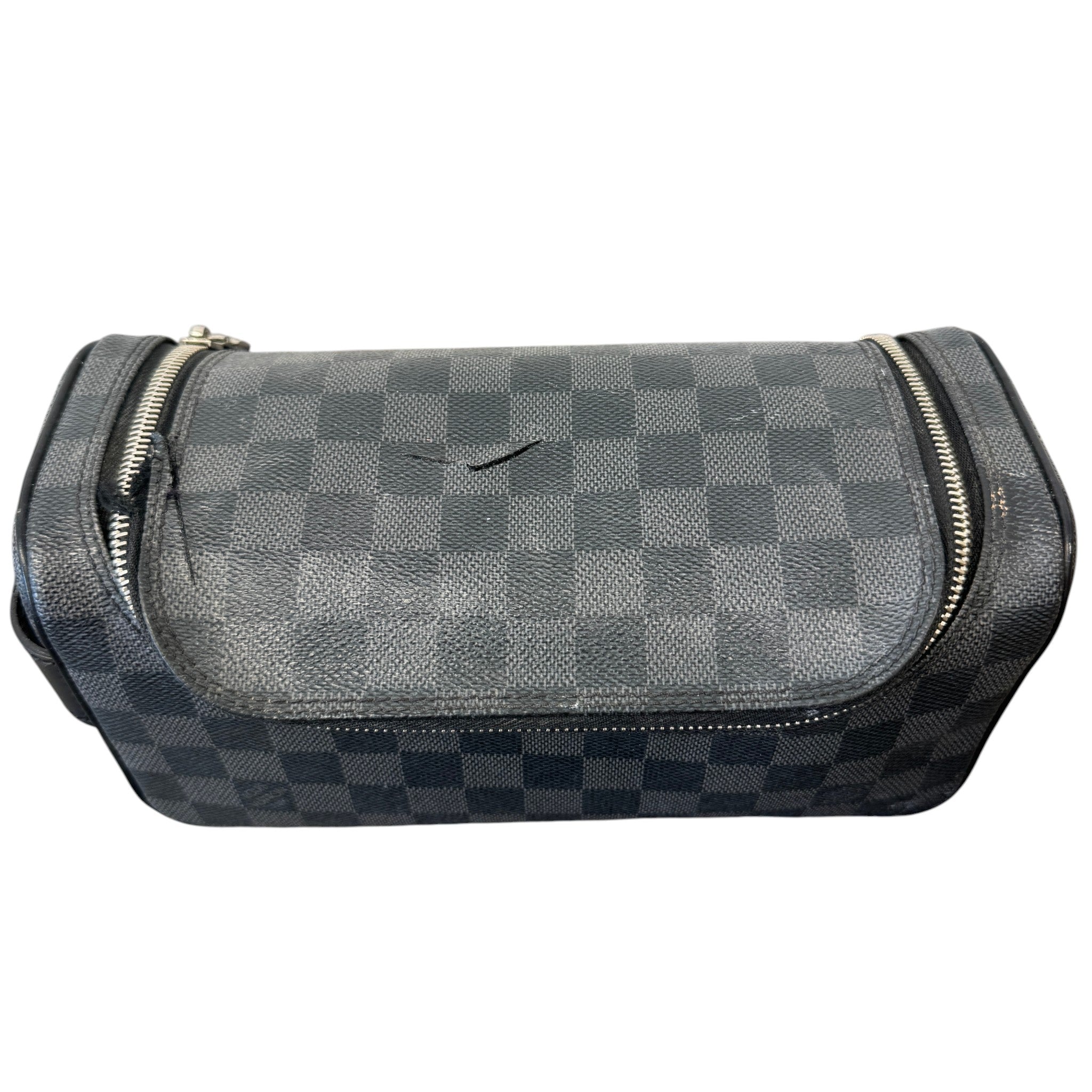 Men's Dopp Kit Damier Graphite Toiletry Bag Black