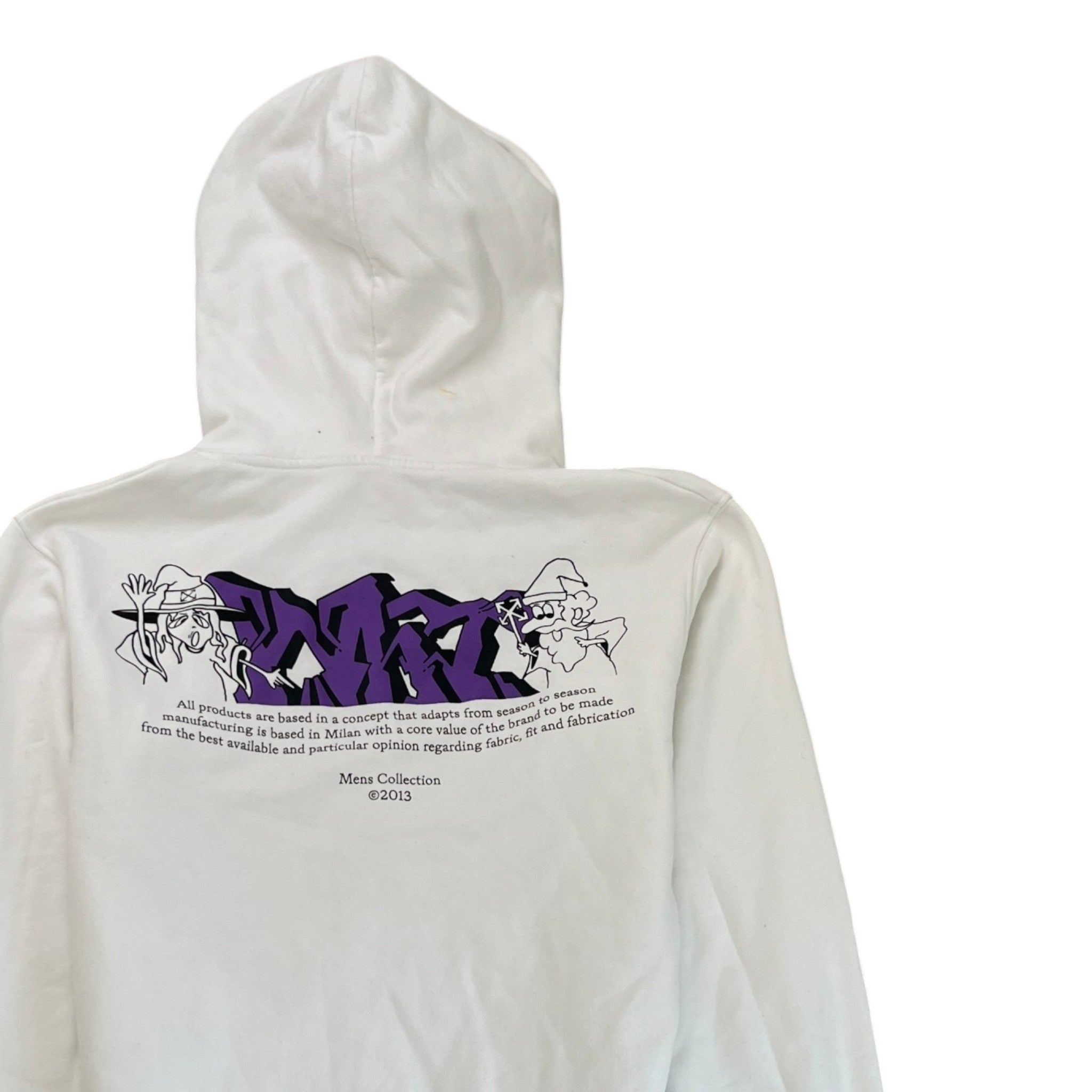 Men's Wizard Graffiti Hoodie White Size S