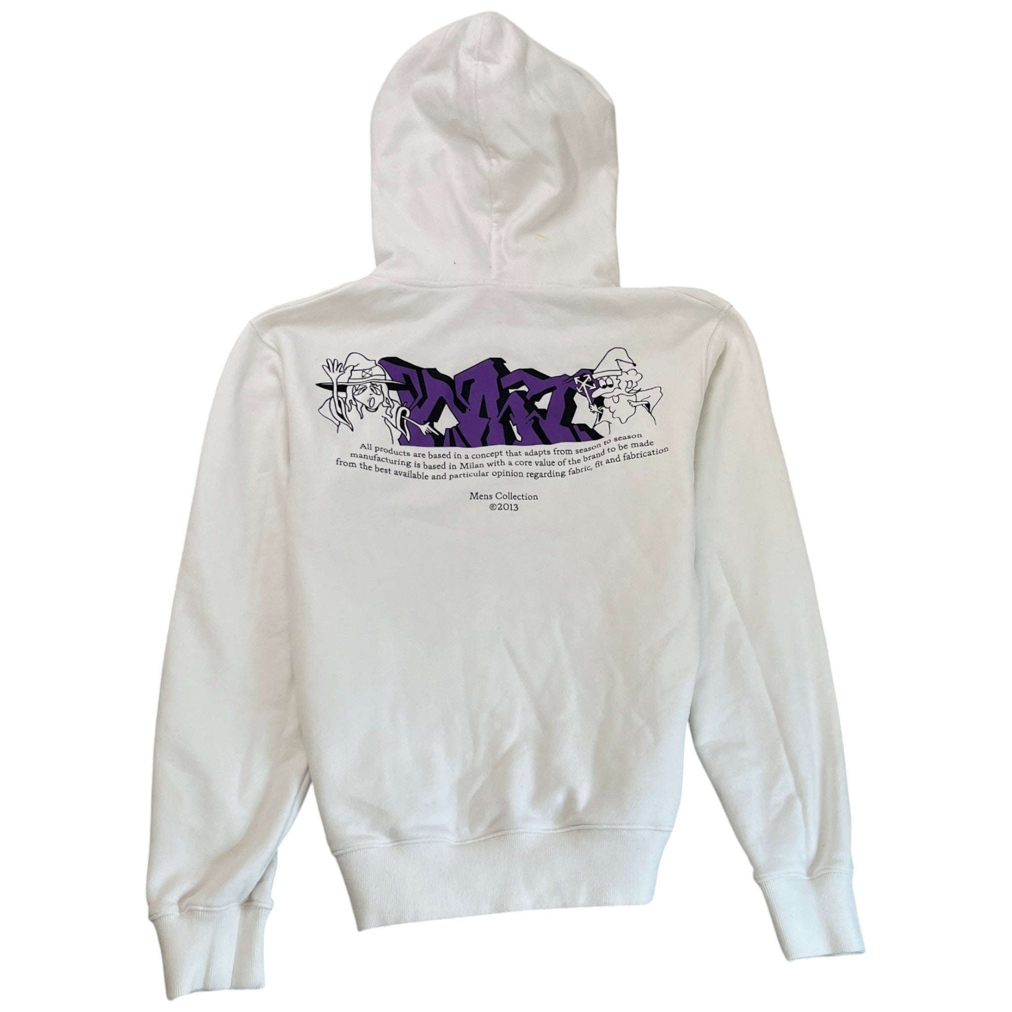Men's Wizard Graffiti Hoodie White Size S