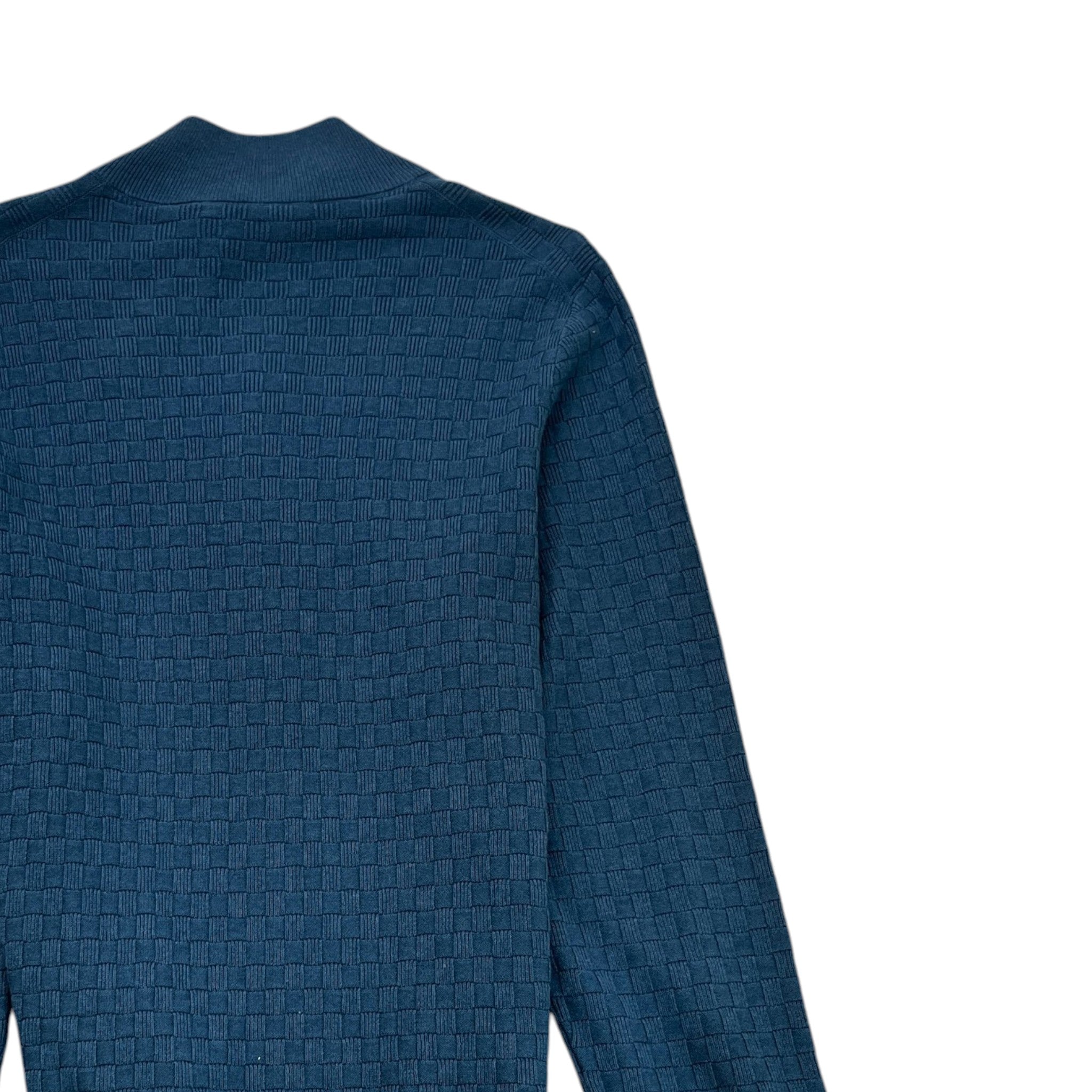Men's Damier Signature Zip Through Jumper Blue Size XXL