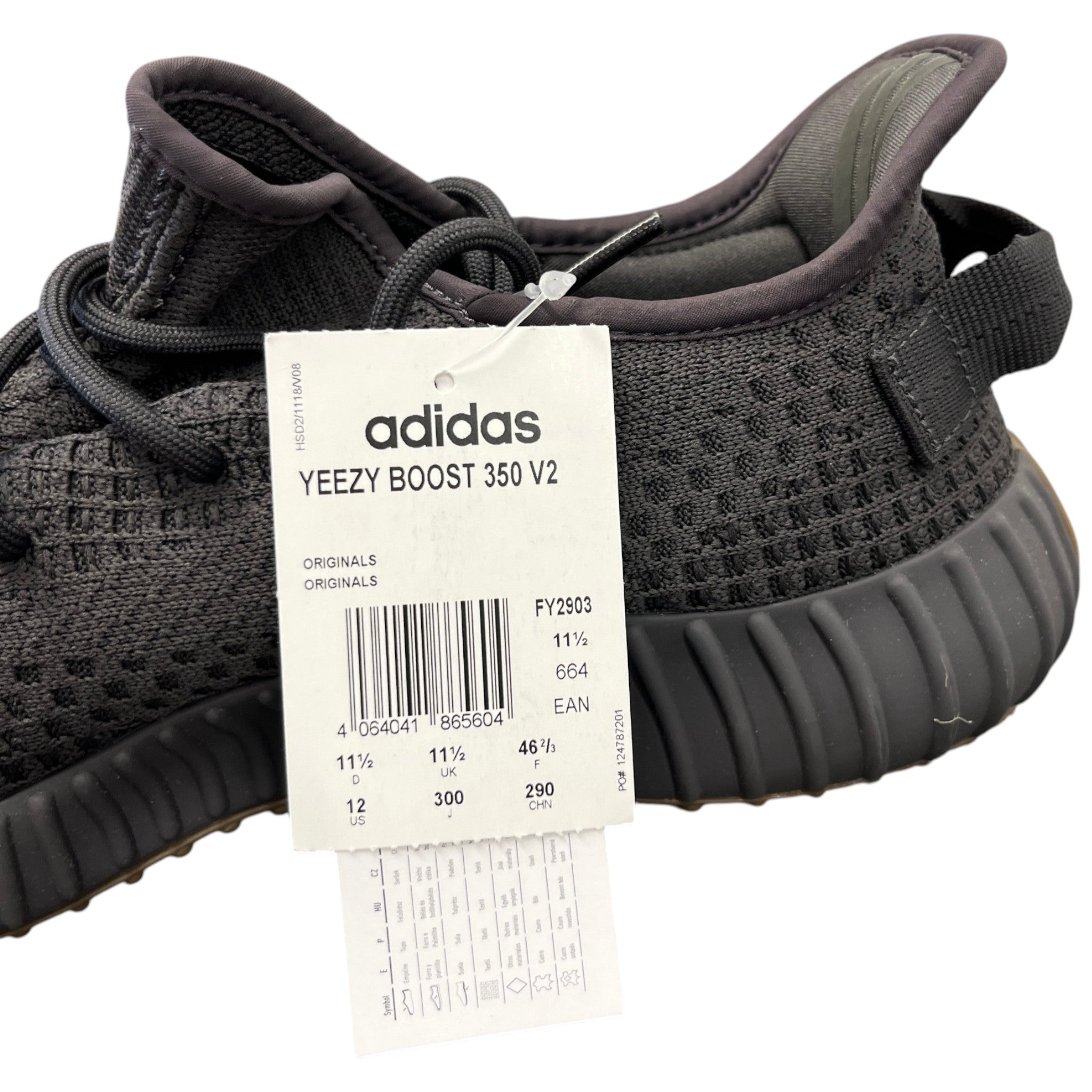 Men's Boost 350 V2 Low Trainers Black Size EU 45.5 / UK 11.5