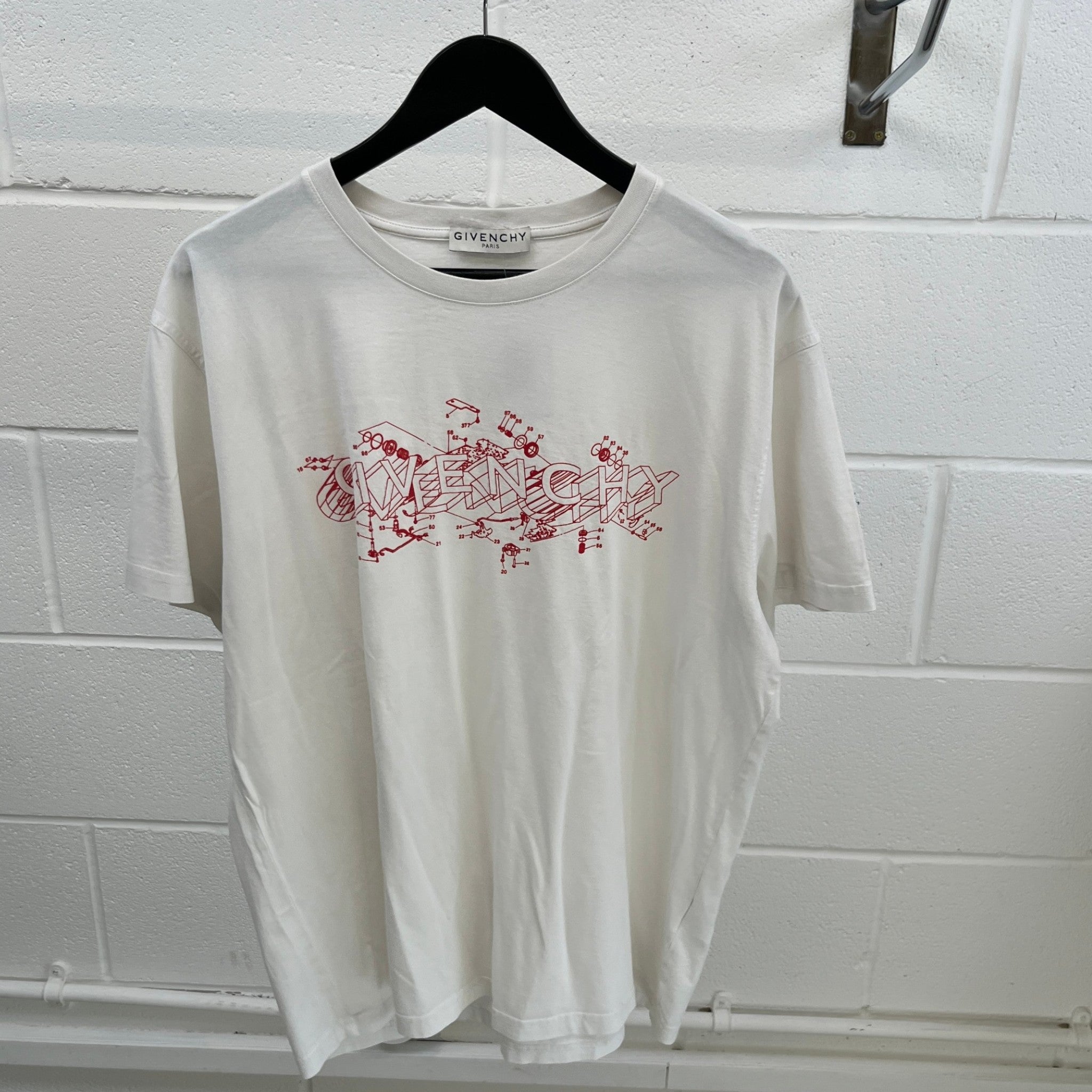 Men's Schematics Logo T-Shirt White Size L