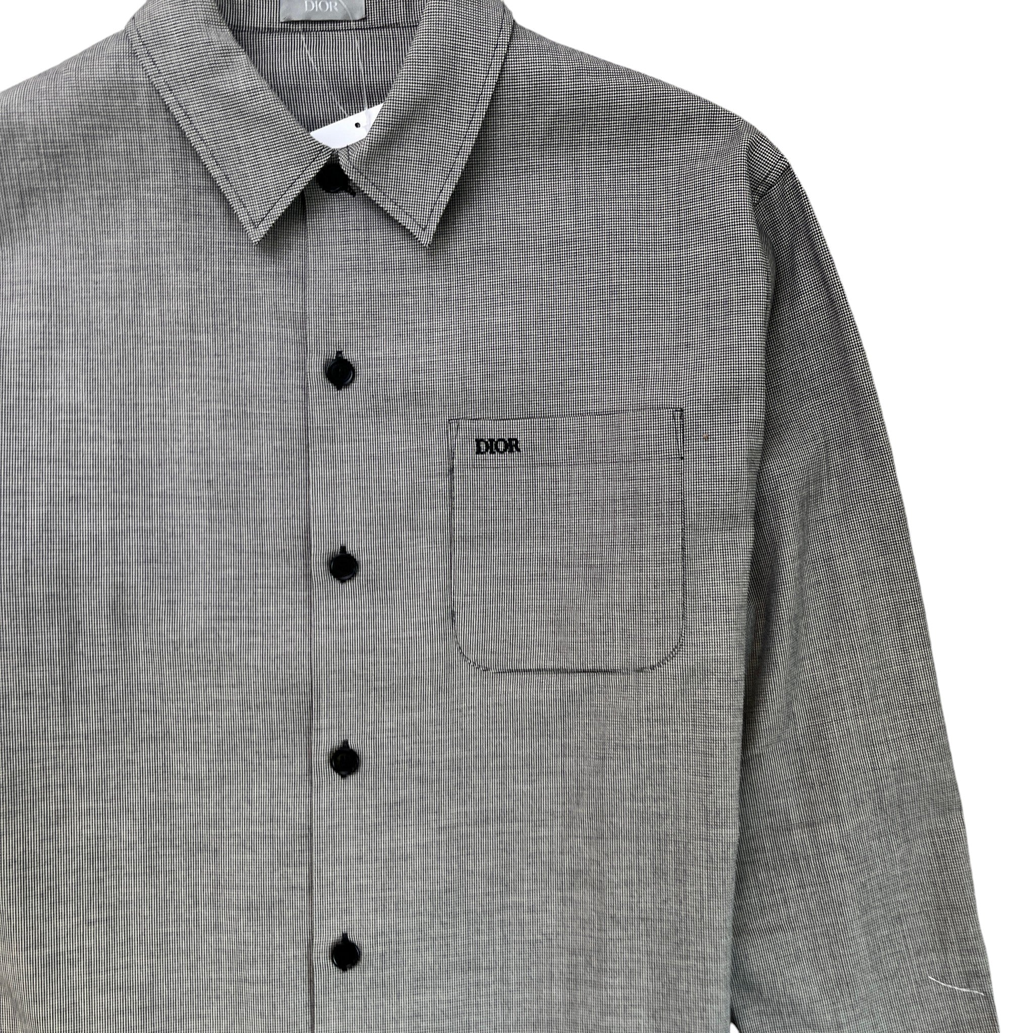 Men's Homme Patterned Long Sleeve Shirt Grey Size IT 46 / UK S