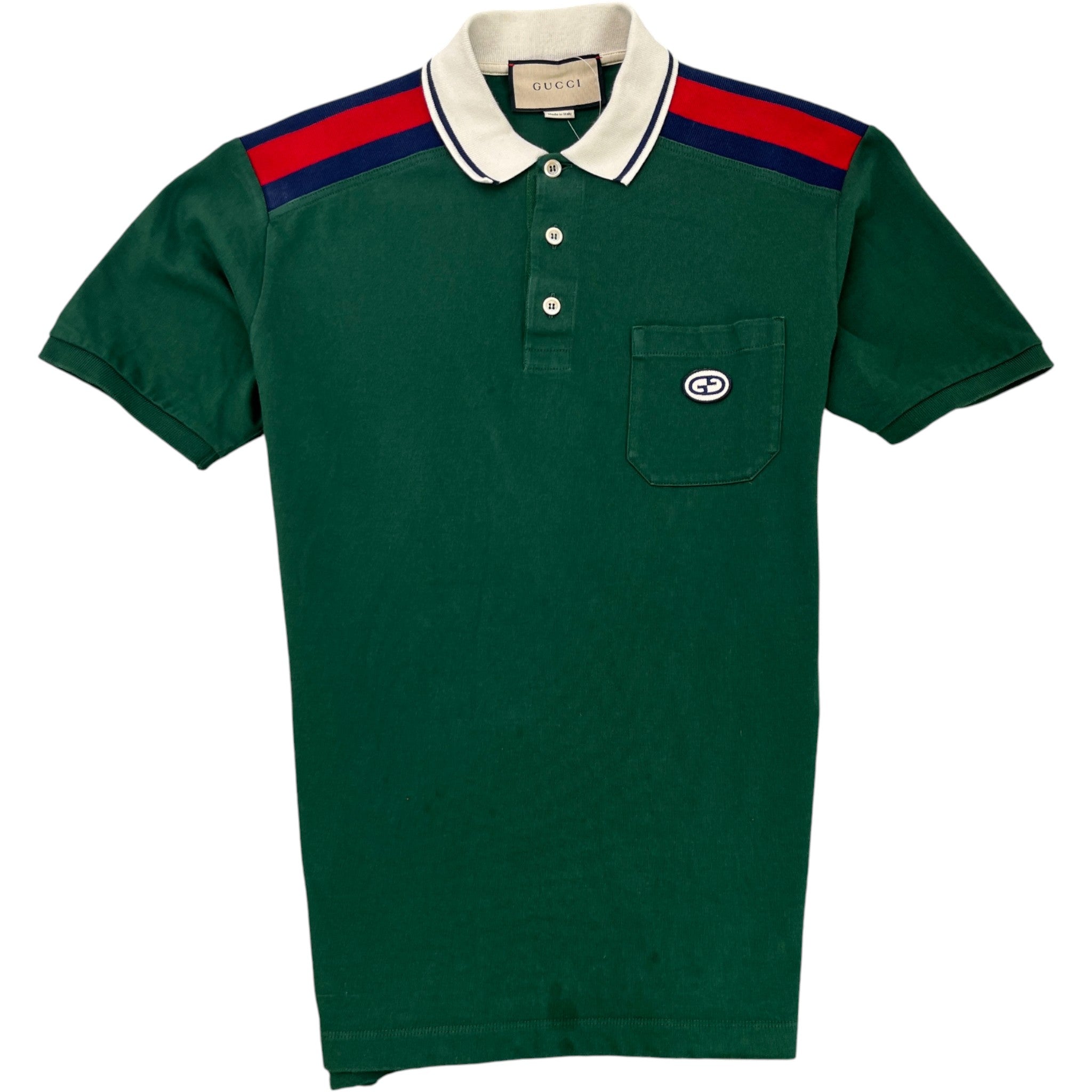 Men's Gg Pocket Logo Polo Shirt Green Size S
