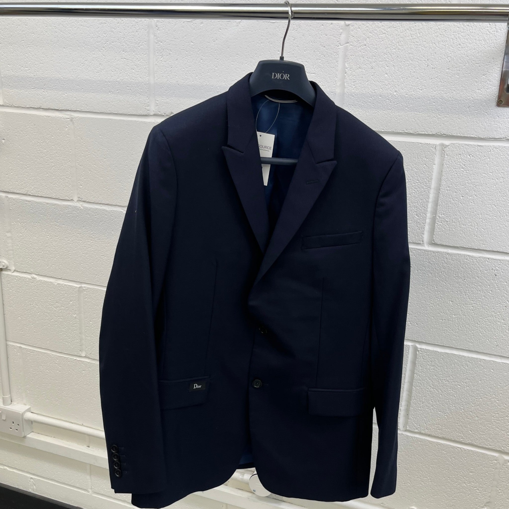Men's Logo Patch Suit Jacket Navy Size IT 48 / M