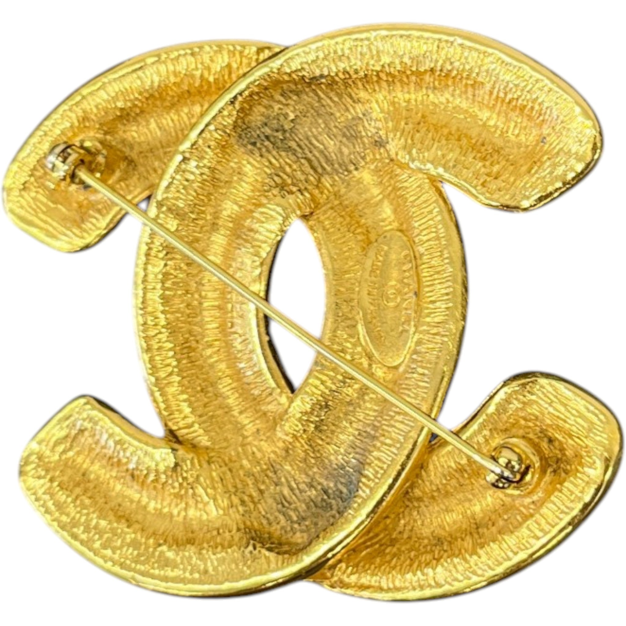 Women's Quilted Cc Brooch Gold