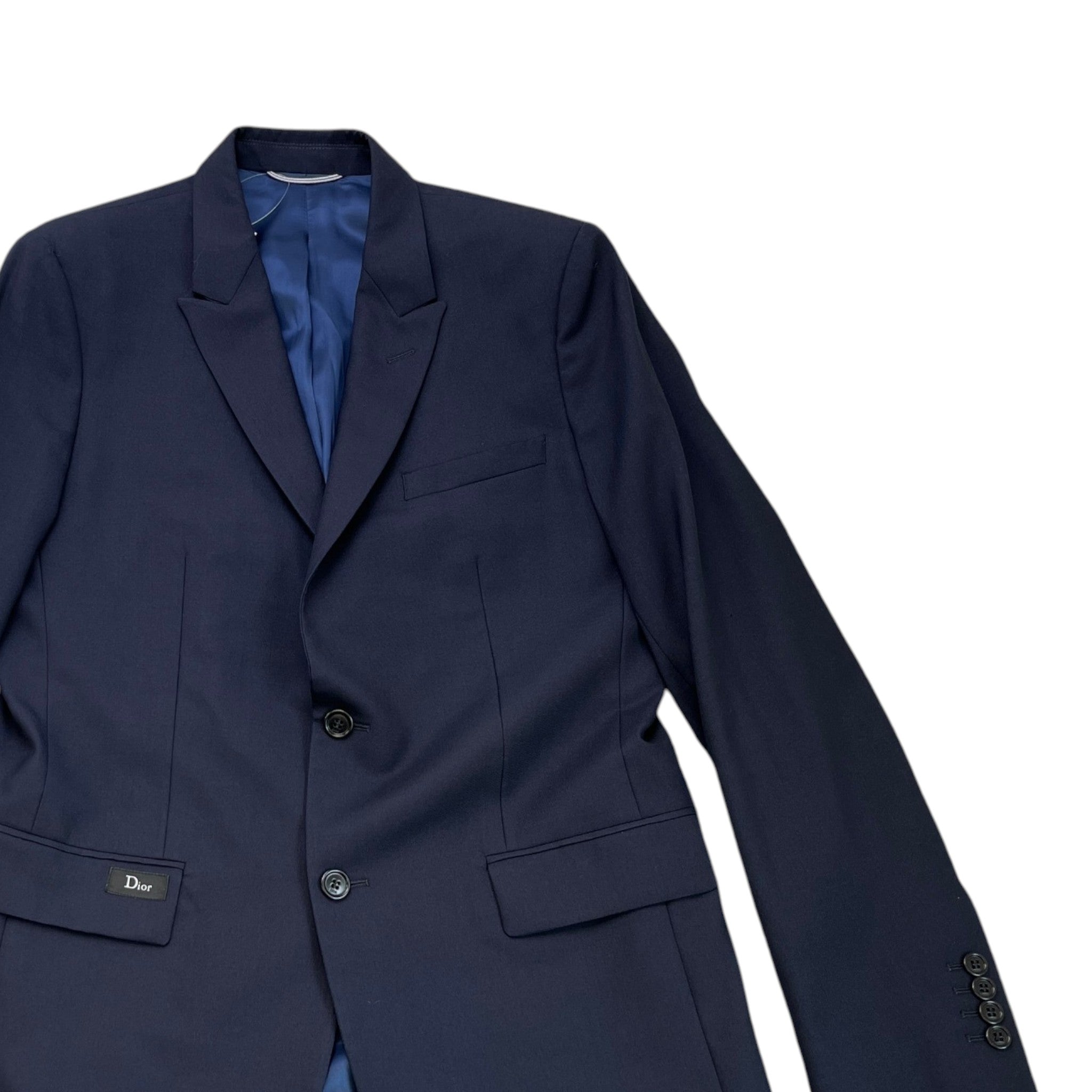 Men's Logo Patch Suit Jacket Navy Size IT 48 / M