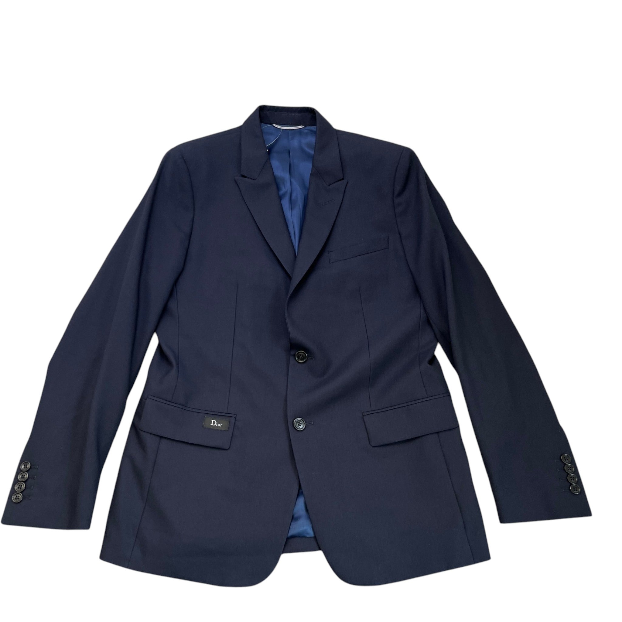 Men's Logo Patch Suit Jacket Navy Size IT 48 / M