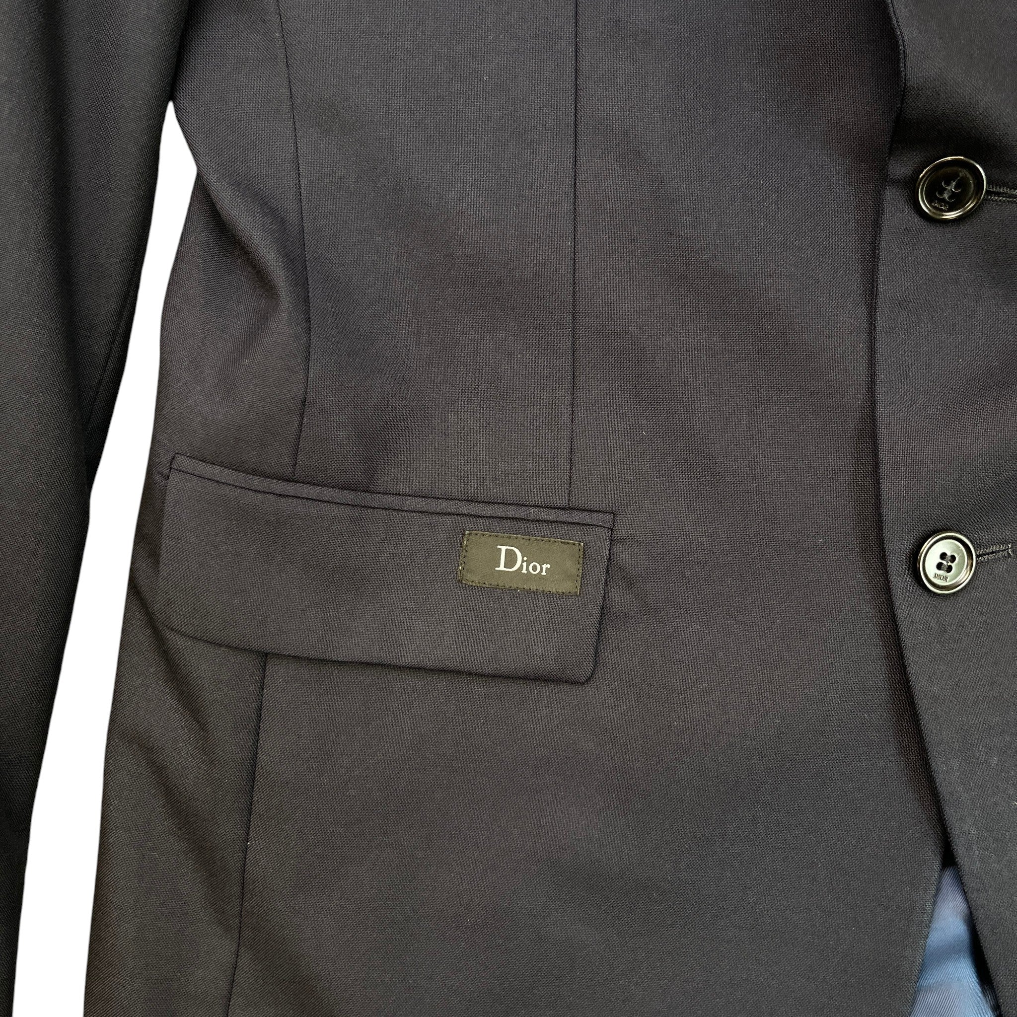 Men's Logo Patch Suit Jacket Navy Size IT 48 / M