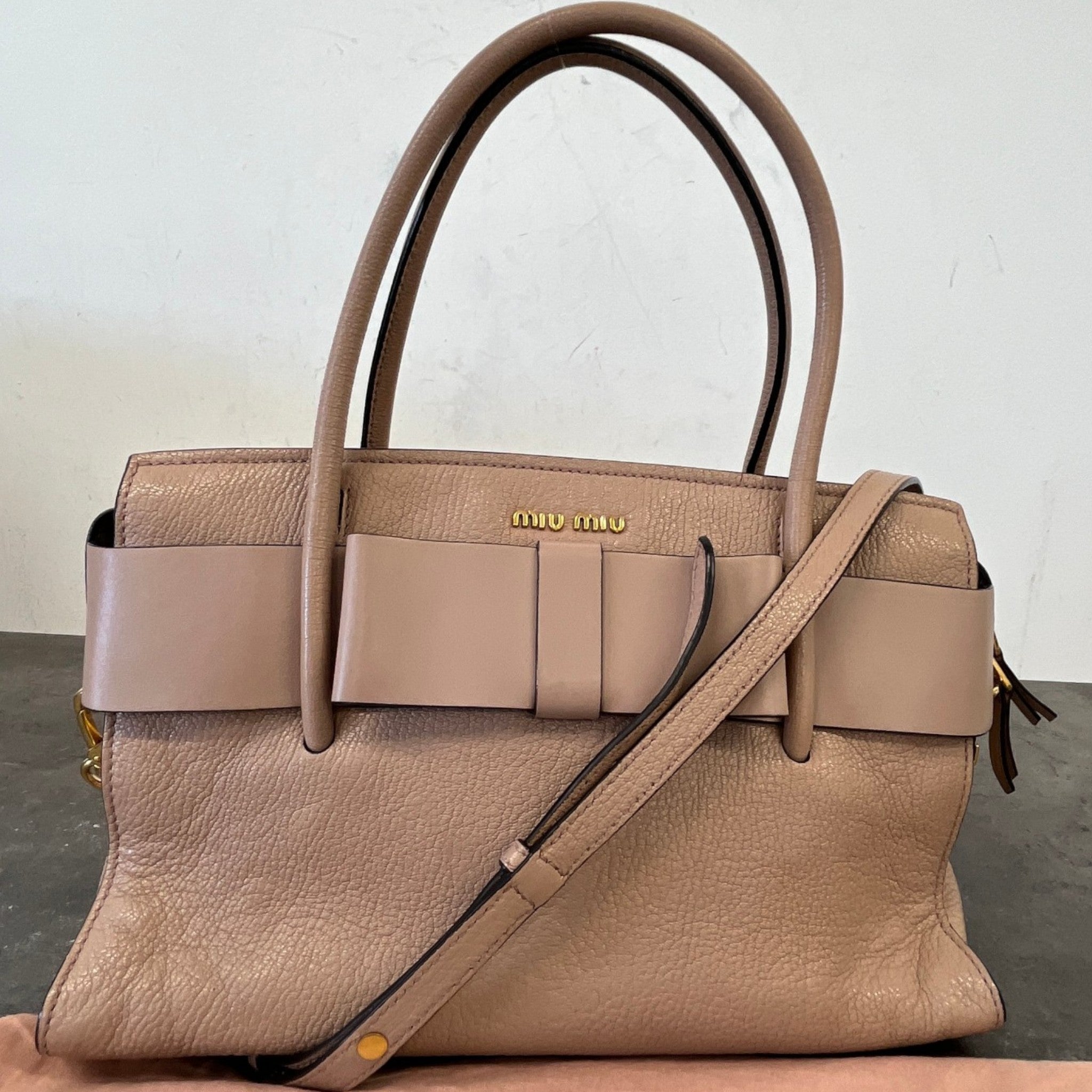 Women's Madras Fiocco Bow Tote Bag Nude