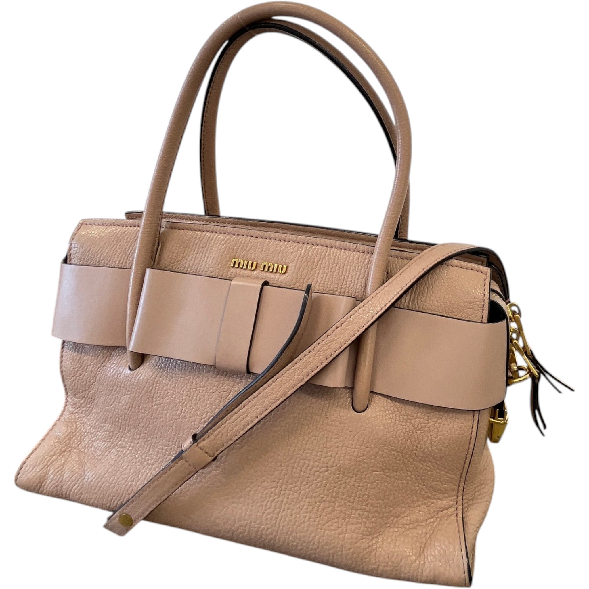 Women's Madras Fiocco Bow Tote Bag Nude