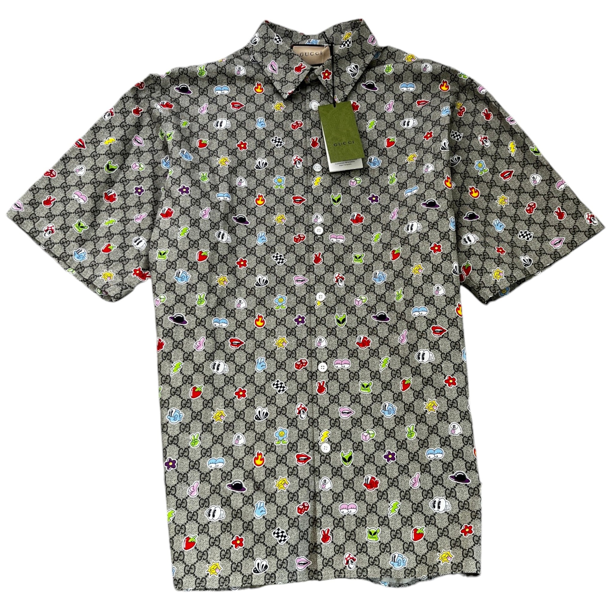 Men's Gg Supreme Shirt Beige Size IT 50 / UK L