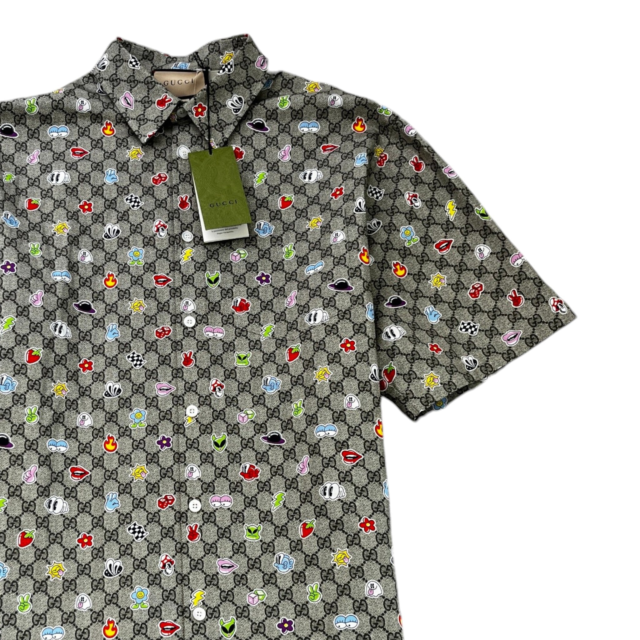 Men's Gg Supreme Shirt Beige Size IT 50 / UK L