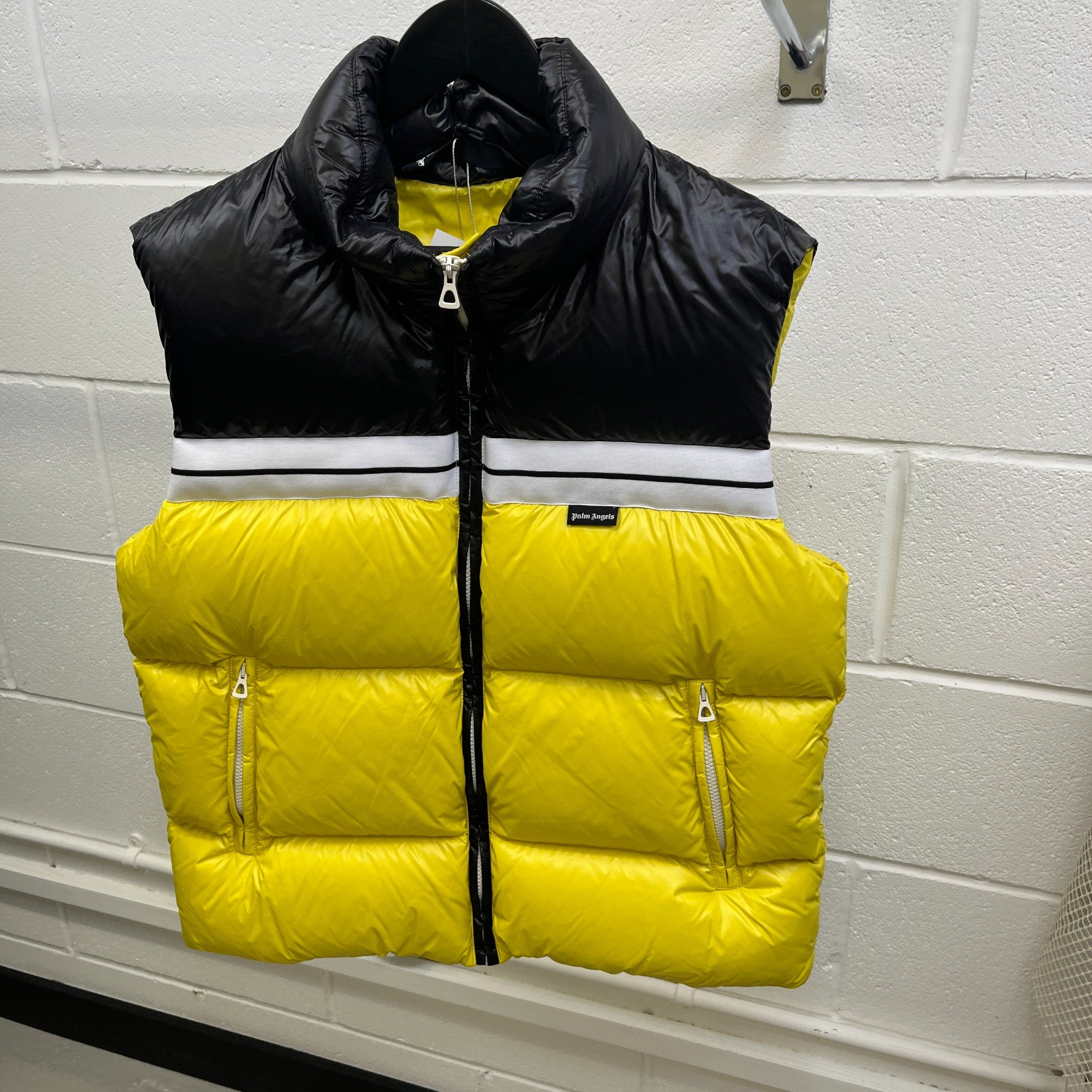 Men's Classic Puffer Track Gilet Yellow Size M
