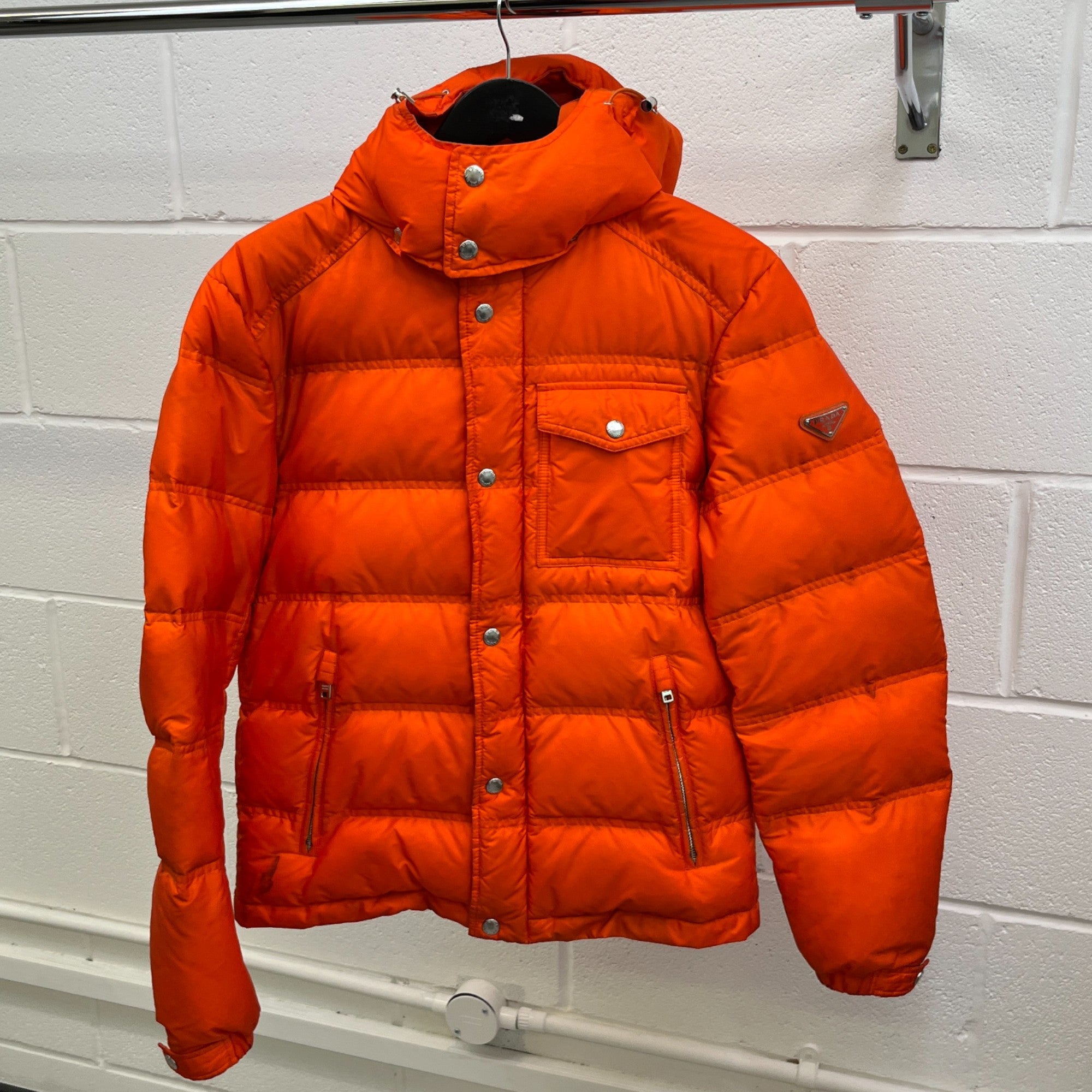 Men's Plaque Logo Down Jacket Orange Size IT 46 / S