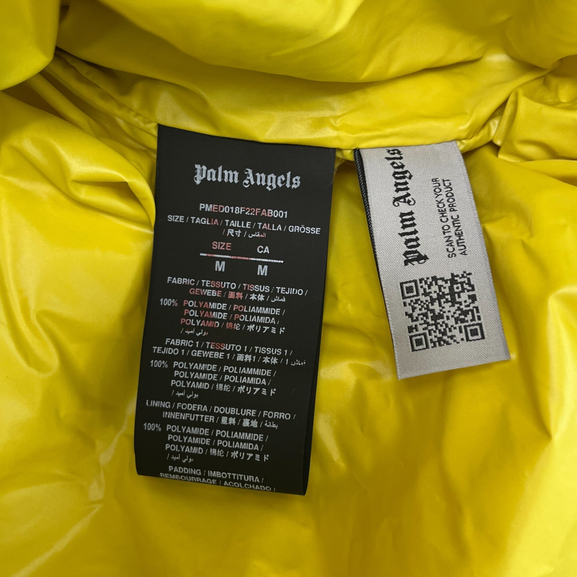 Men's Classic Puffer Track Gilet Yellow Size M