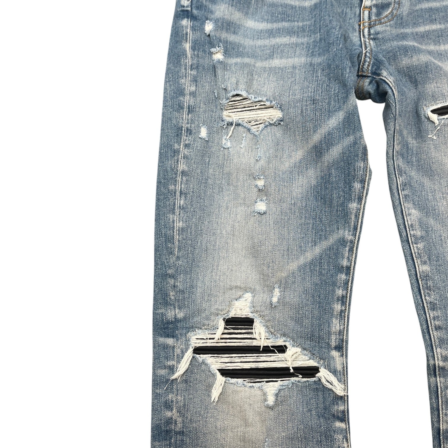 Men's Distressed Mx1 Jeans Blue Size Waist 32"