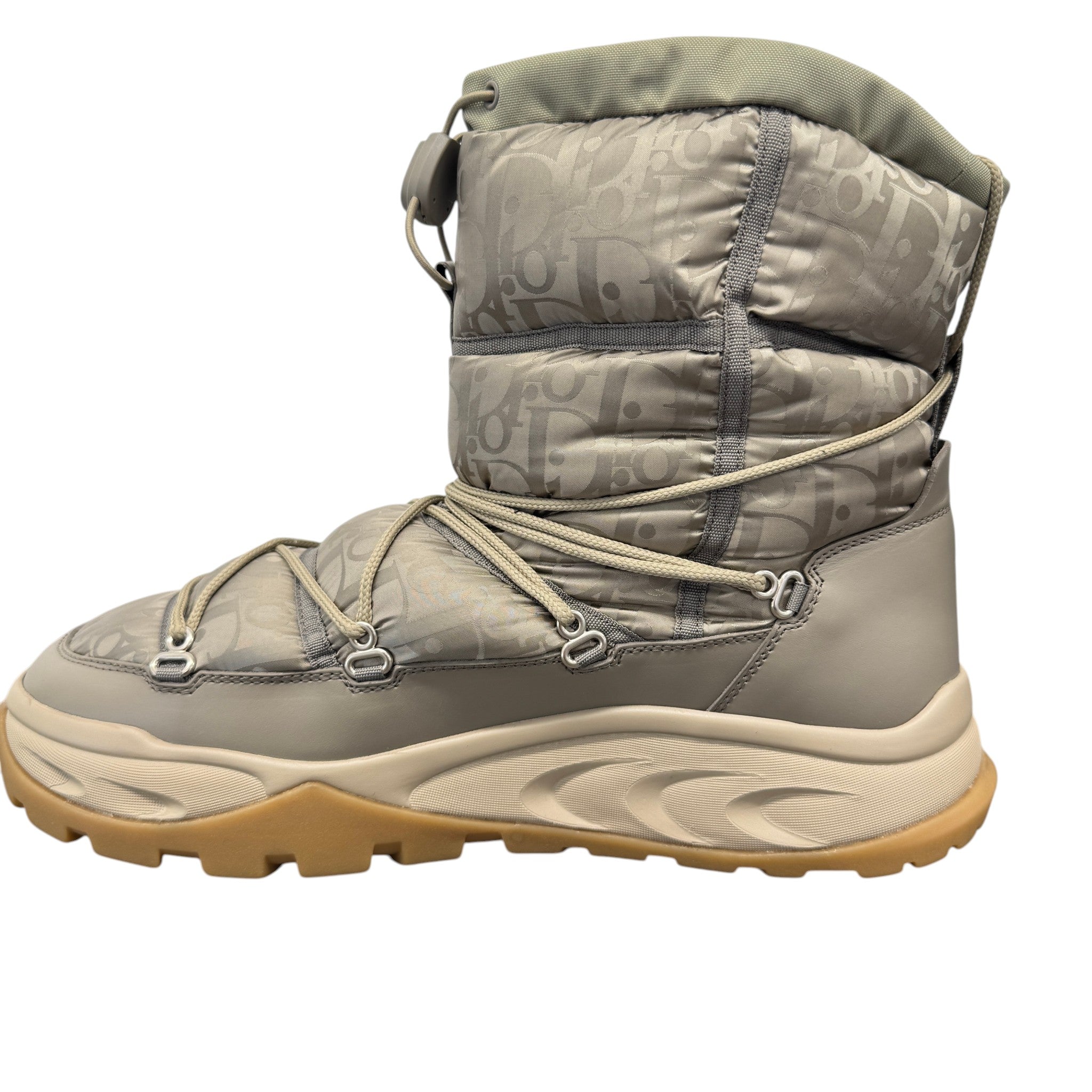 Men's Oblique Nylon Snow Boots Beige Size EU 43 / UK 9