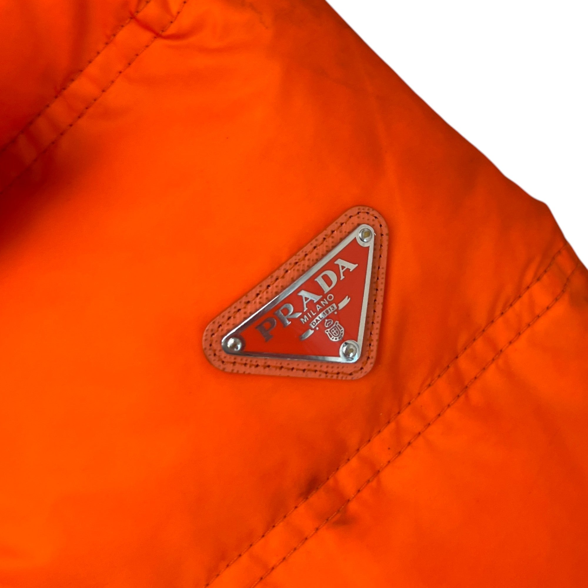 Men's Plaque Logo Down Jacket Orange Size IT 46 / S