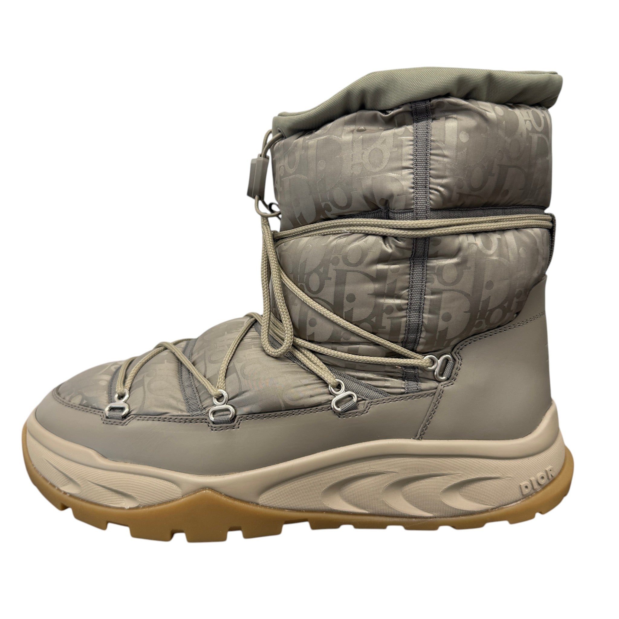 Men's Oblique Nylon Snow Boots Beige Size EU 43 / UK 9