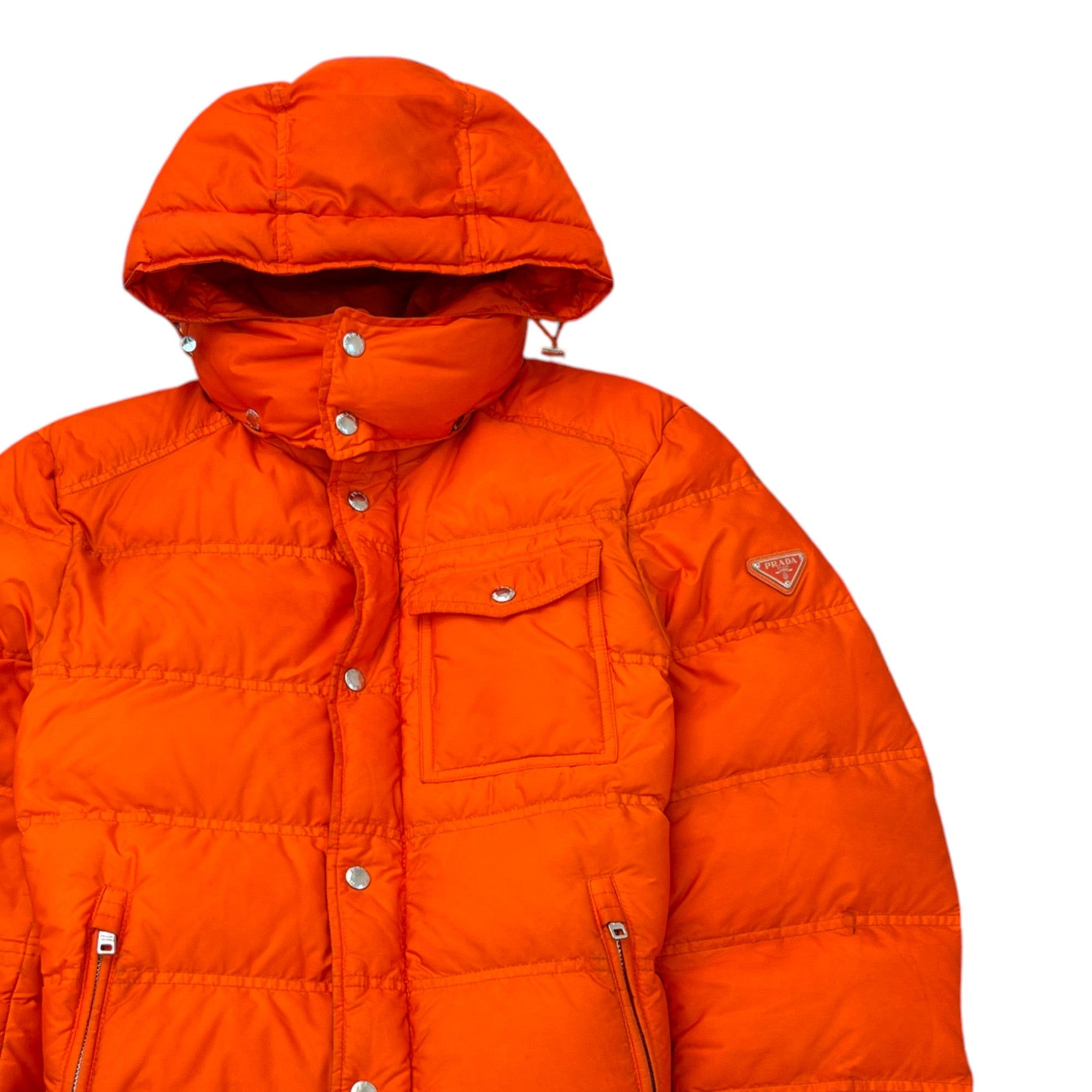Men's Plaque Logo Down Jacket Orange Size IT 46 / S