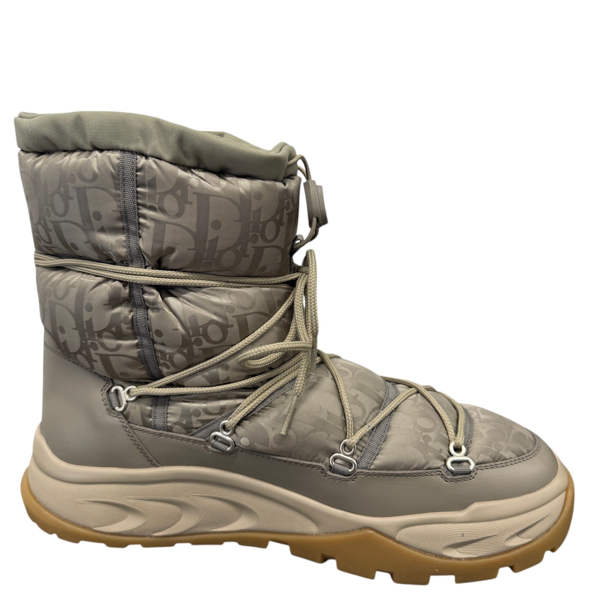 Men's Oblique Nylon Snow Boots Beige Size EU 43 / UK 9