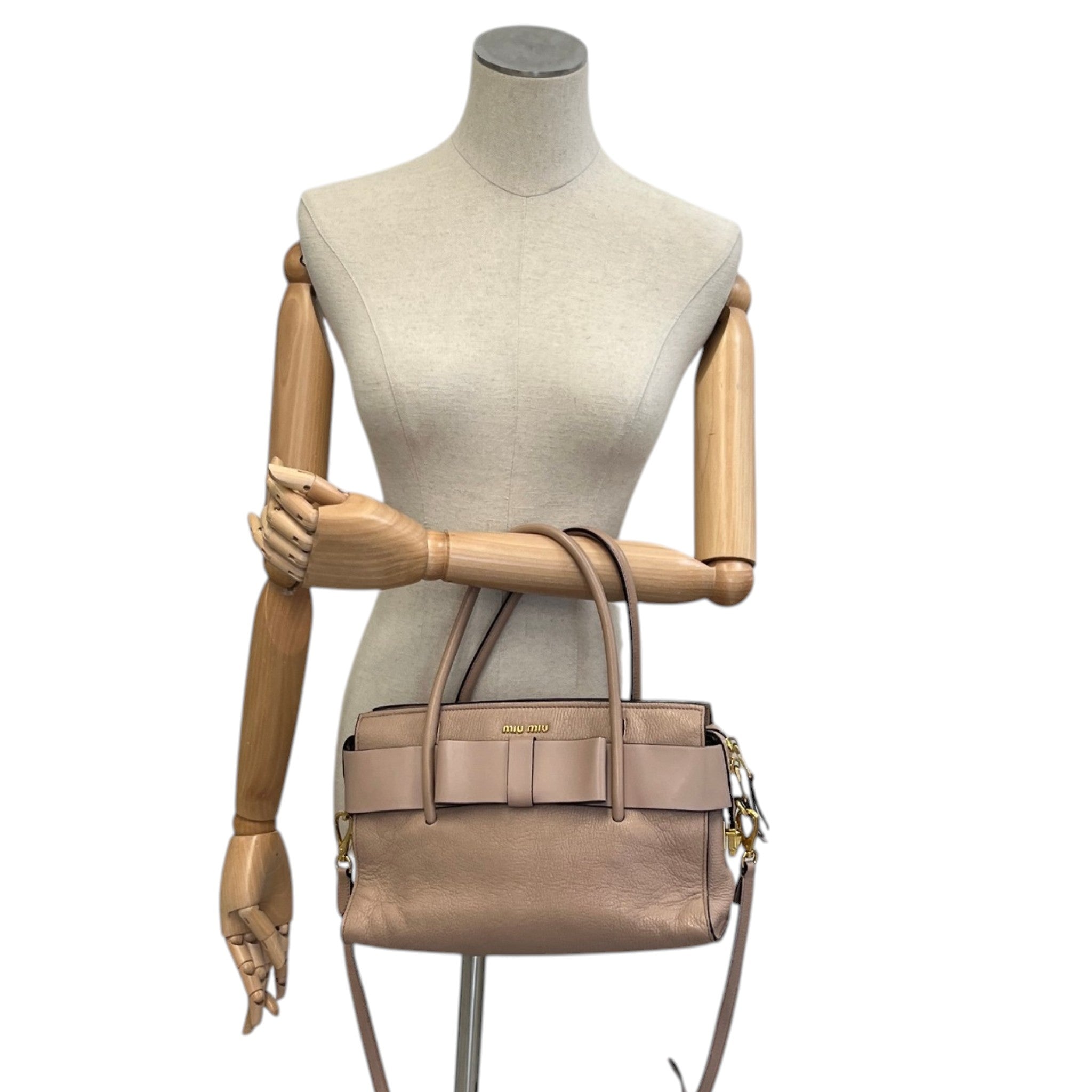 Women's Madras Fiocco Bow Tote Bag Nude