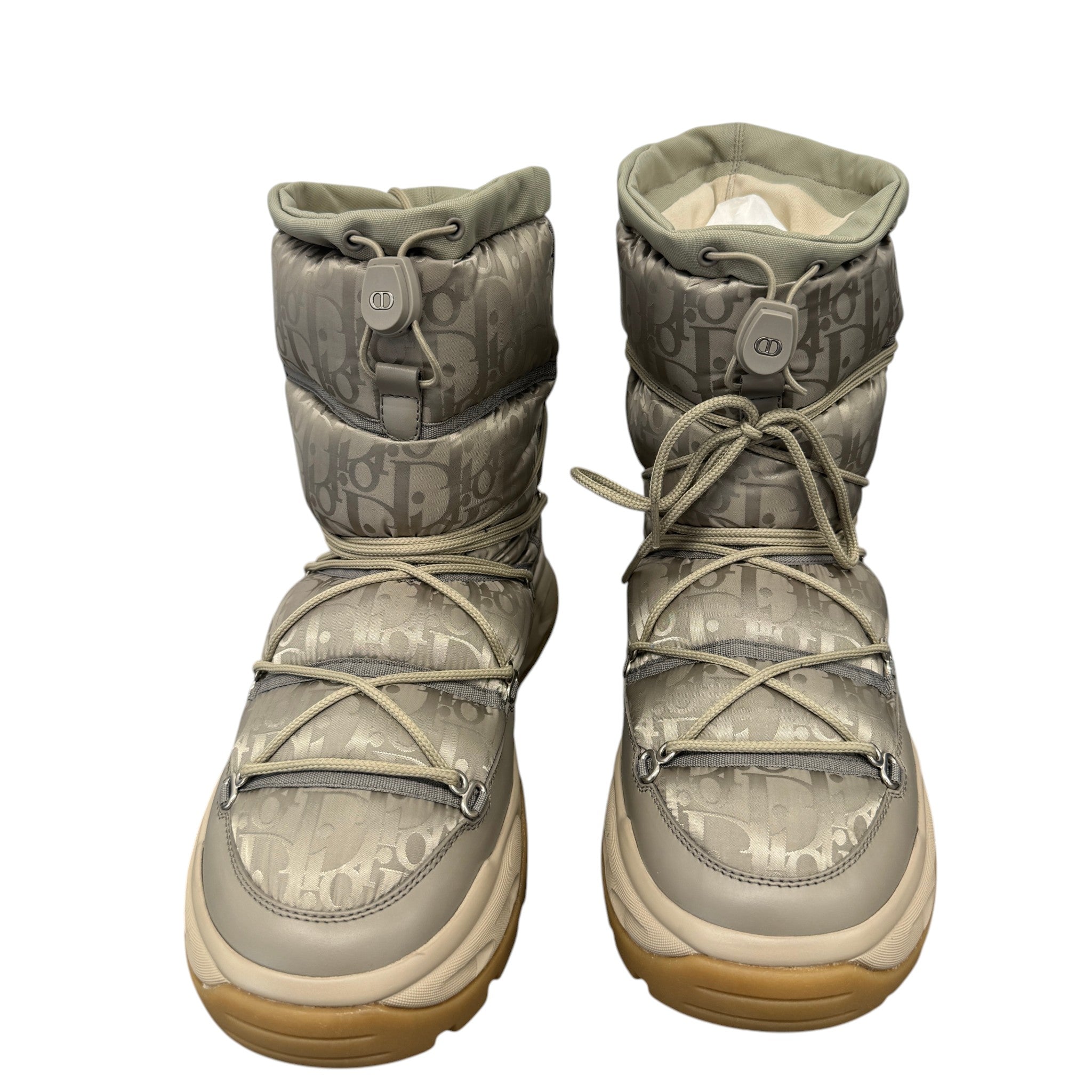 Men's Oblique Nylon Snow Boots Beige Size EU 43 / UK 9