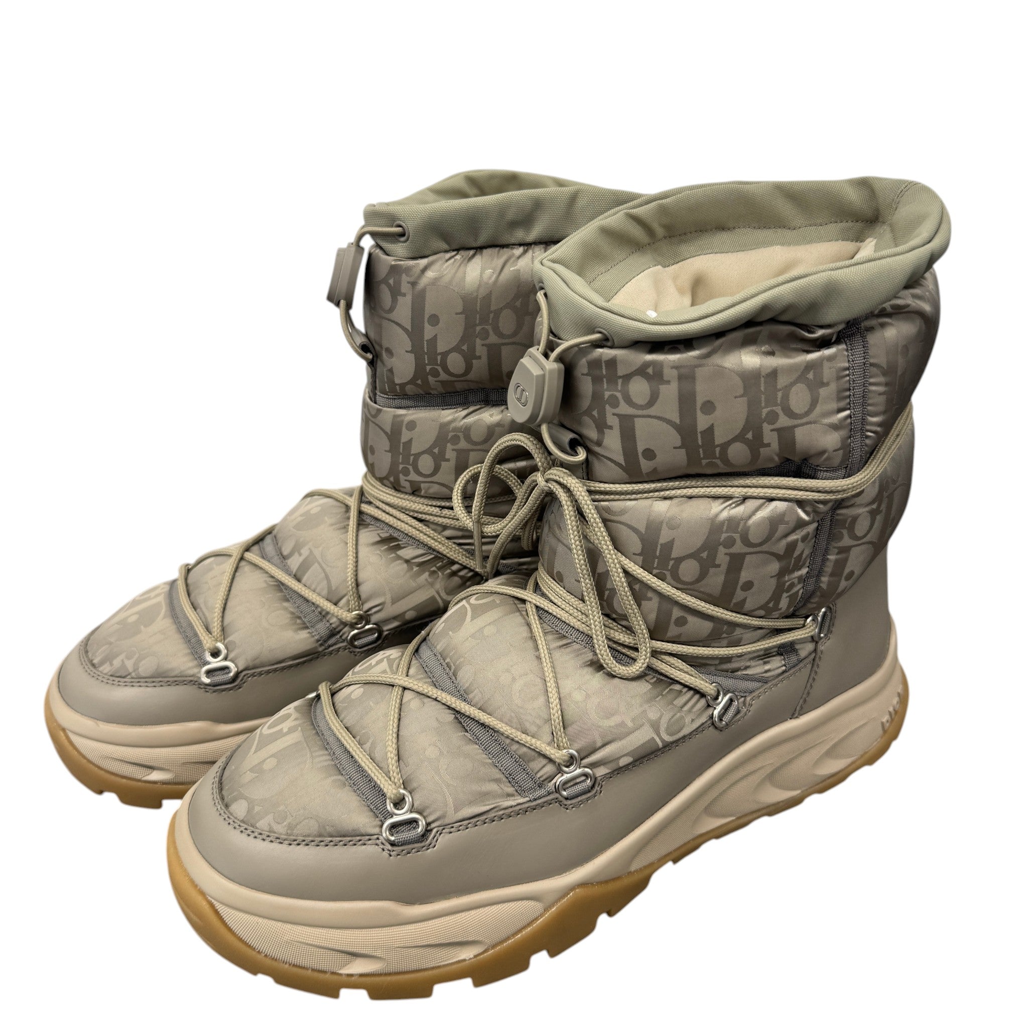 Men's Oblique Nylon Snow Boots Beige Size EU 43 / UK 9