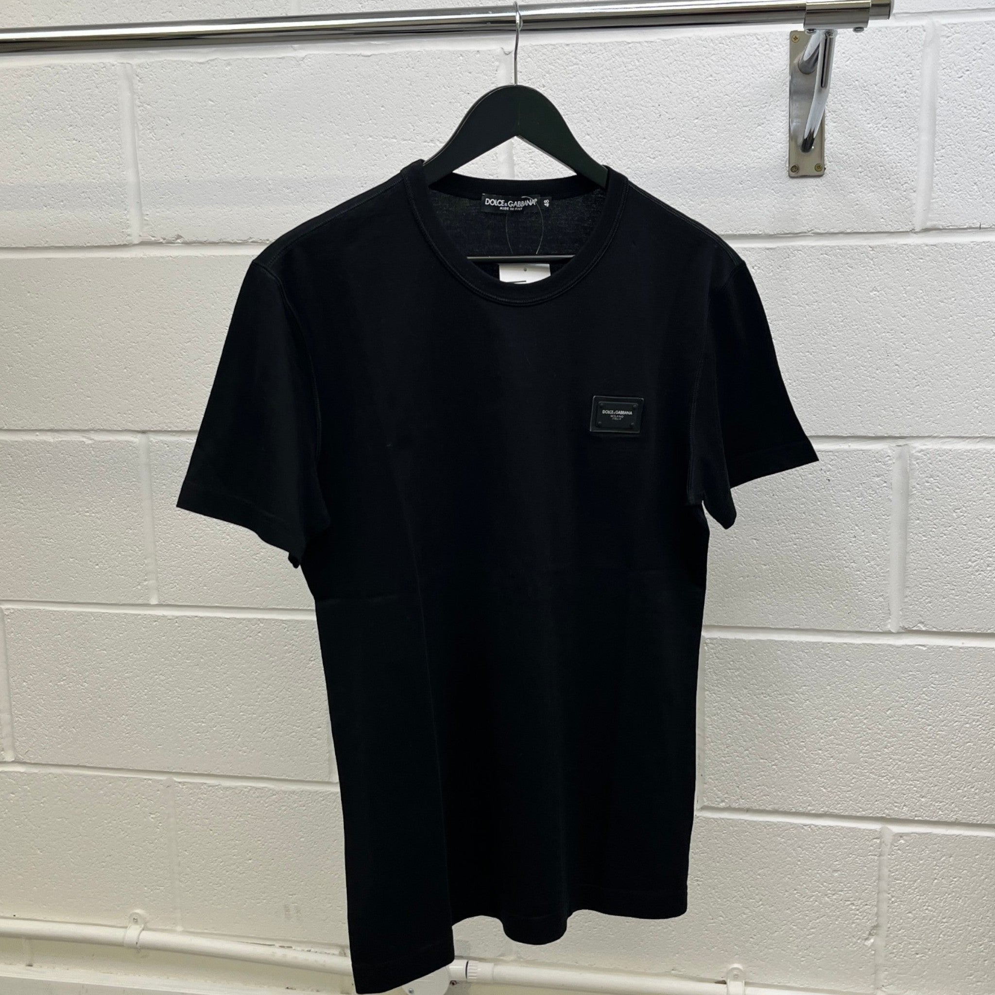 Men's Plaque Logo T-Shirt Black Size IT 48 / UK M